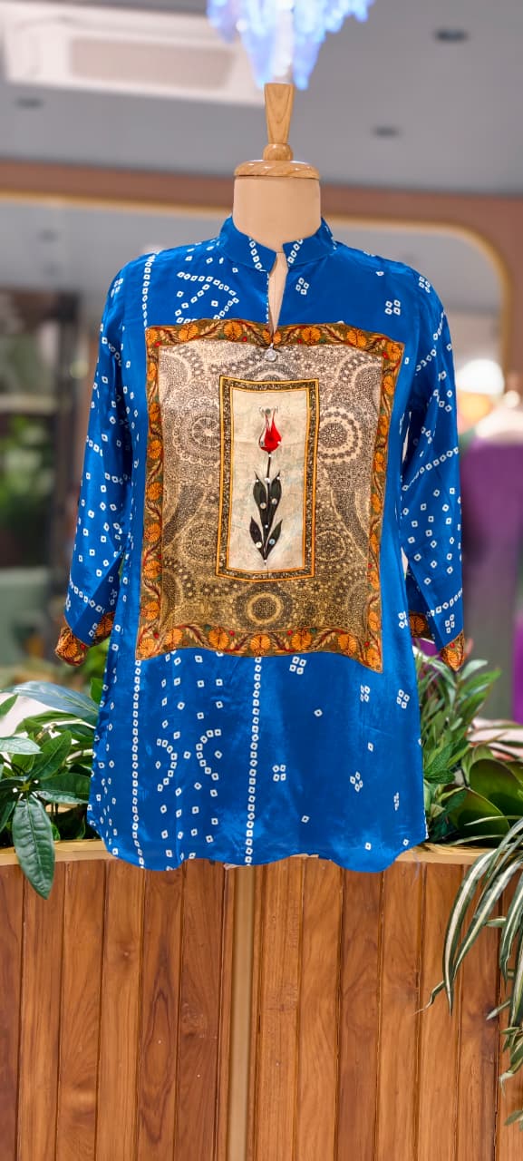Bandhej Box Candalian Print Casual Wear Crepe Shirts- 15434