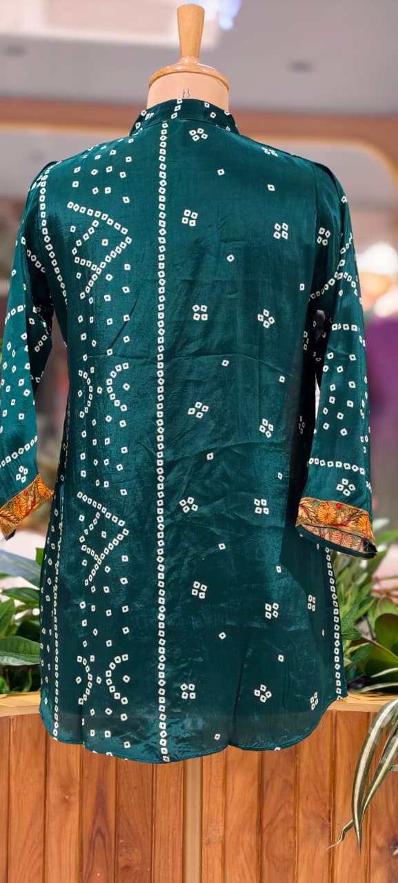 Bandhej Box Candalian Print Casual Wear Crepe Shirts- 15434