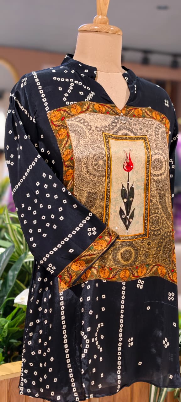 Bandhej Box Candalian Print Casual Wear Crepe Shirts- 15434