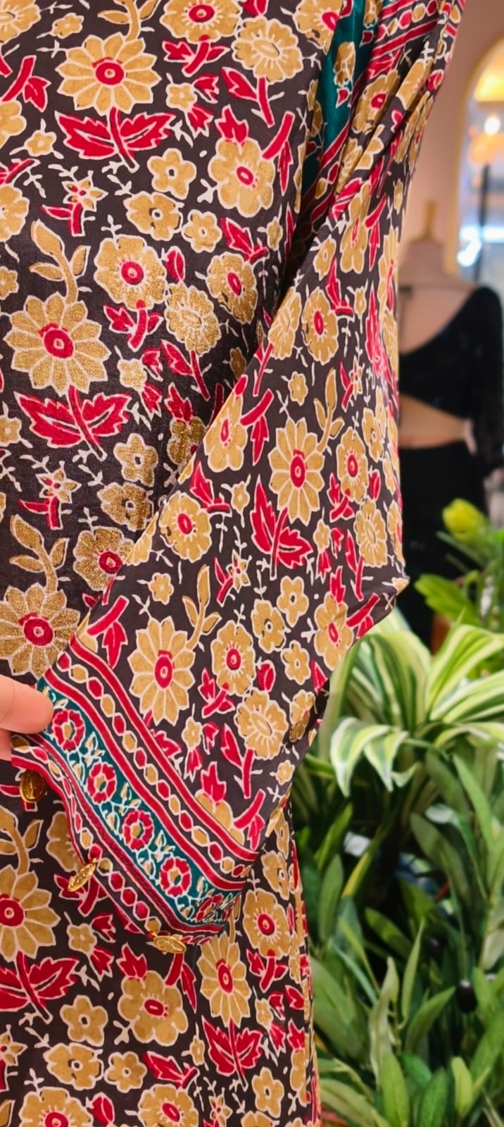 Floral Placement Prints Flowy Casual Wear Crepe Shirt- 15634
