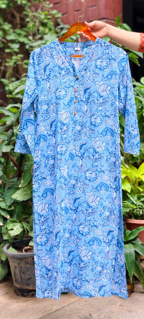 Pure Cotton Printed Comfortable Kurti Only With Pockets -15695