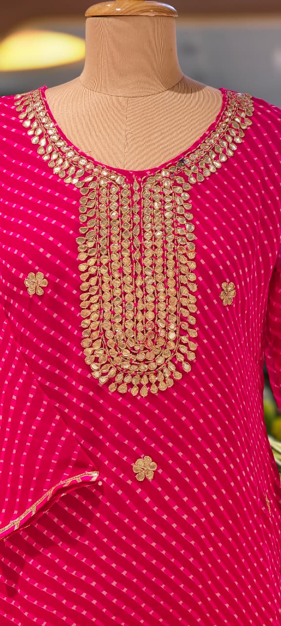 Classic Tarang Lehriya Prints Georgette Kurti (All In Medium Size Only)