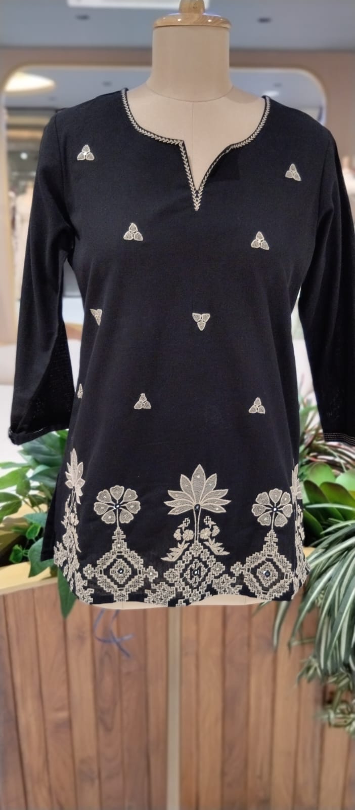 Urban Gypsy Loom Thread Embroidered Cotton Short Kurti Only- 15722