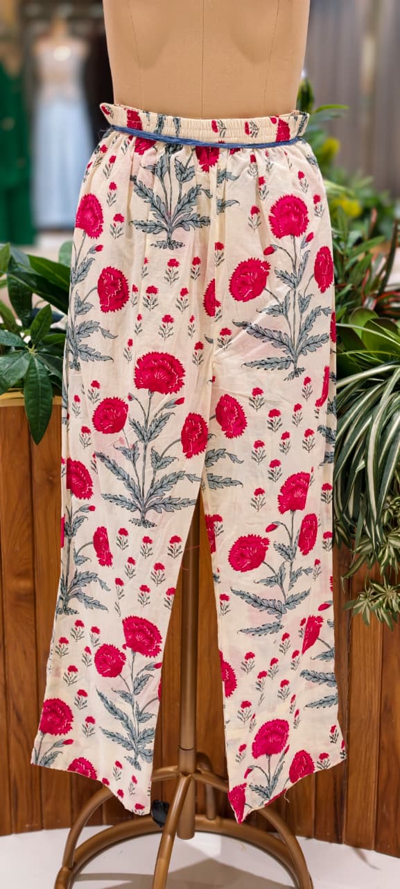 Cotton Full Suit Set With Solid Shade Short Kurta & Beautiful Floral Printed Bottom & Dupatta- 15831