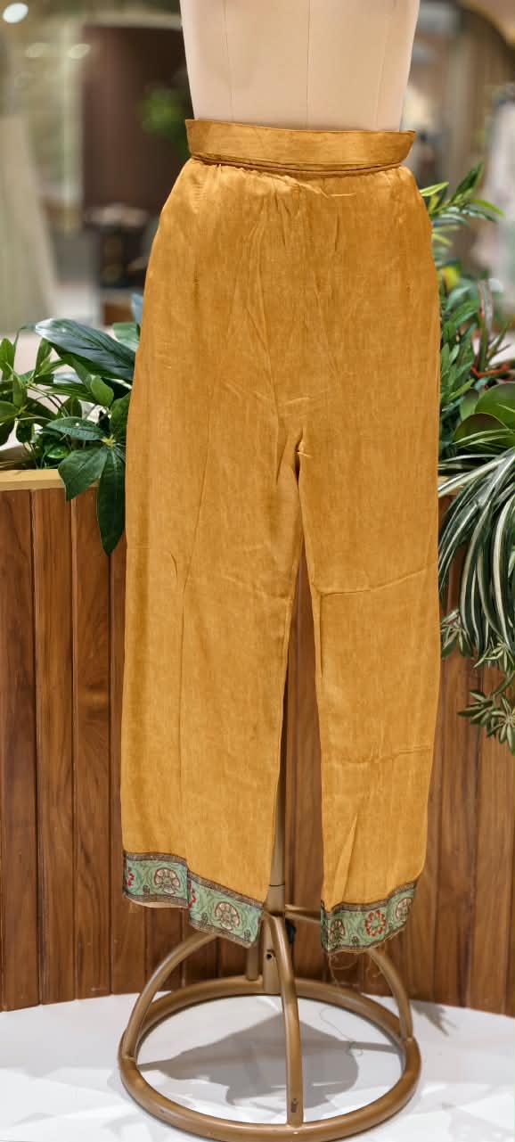 Figure Gardenia Rich Digital Print Mustard Elegance Long Length Kurta Pant Set- 16588