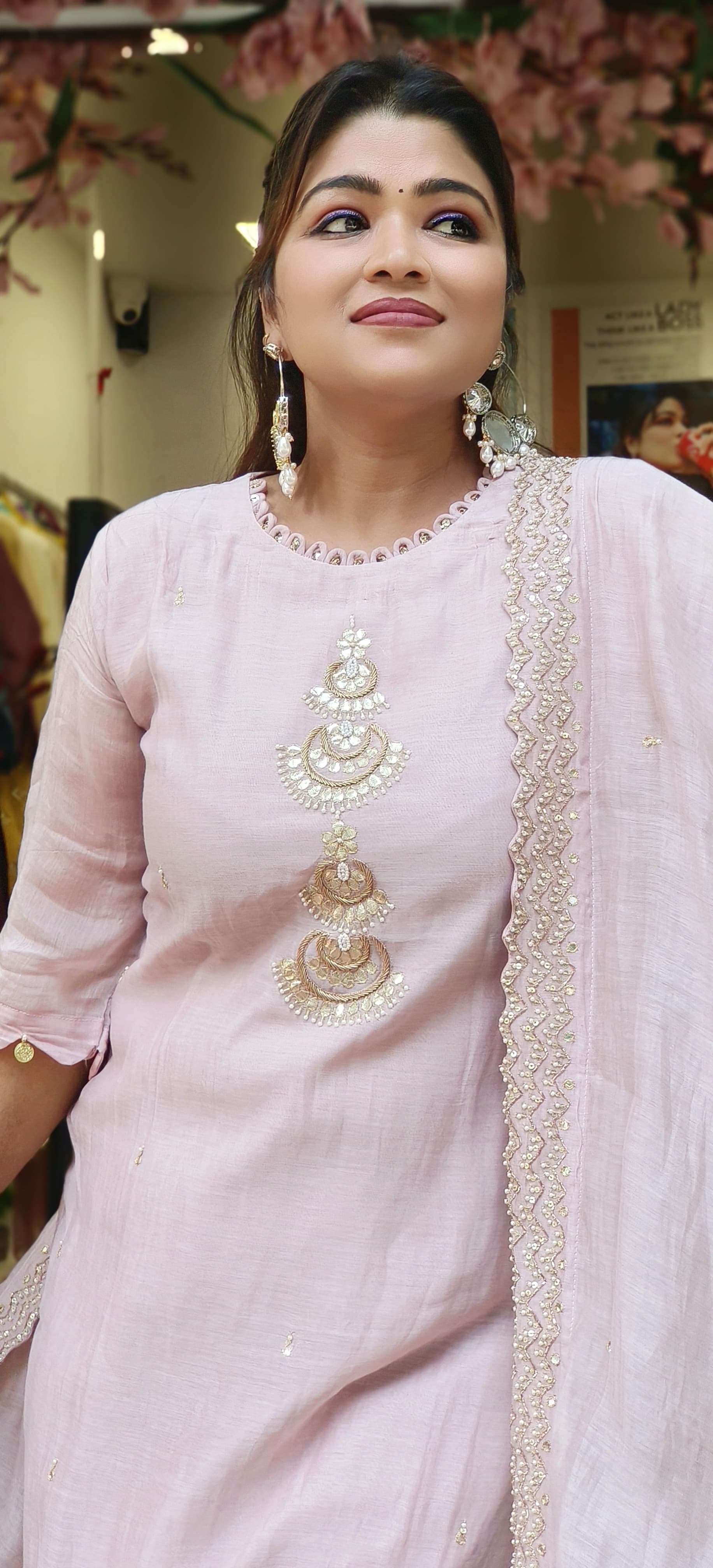 Chanderi Silk Beautiful Neck Embroidery Straight Cut Kurta Pant With Beautiful Embroidered Dupatta-