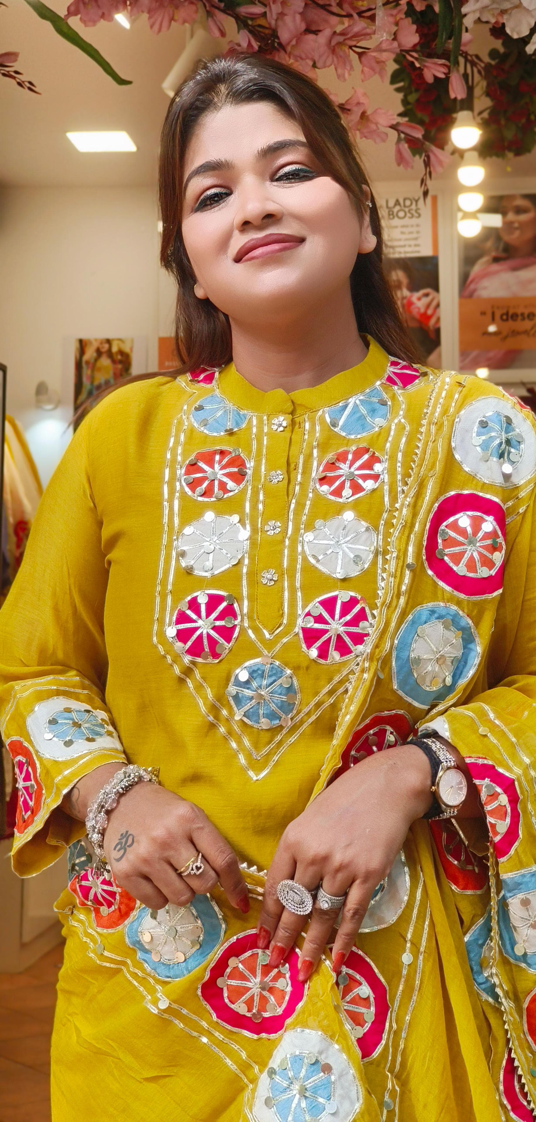 Pure Mul Chanderi Embroidered Full Suit Set