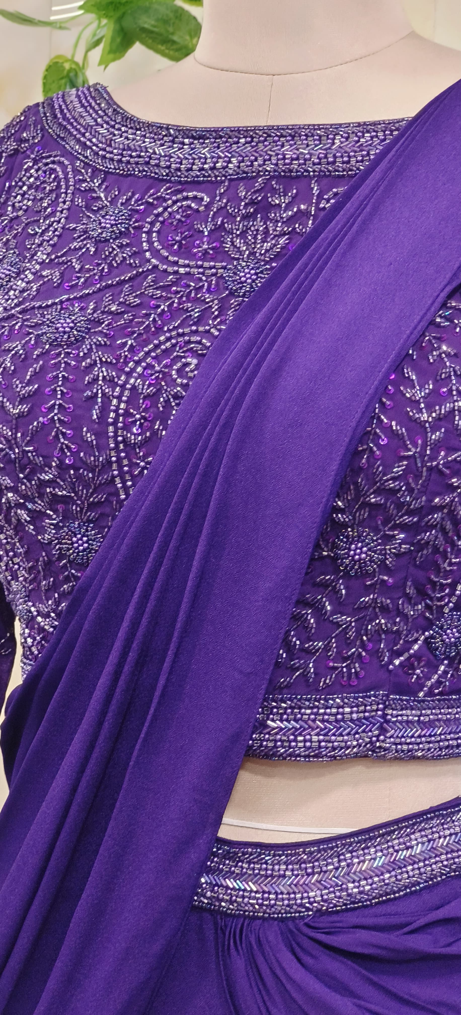 Elegant Indo-Western Fish-Cut Draped Skirt with Intricately Embroidered Top – Perfect for Festive and Party Wear DRY WASH-ONLY ON ORDERS DISPATCHING AFTER 30 DAYS