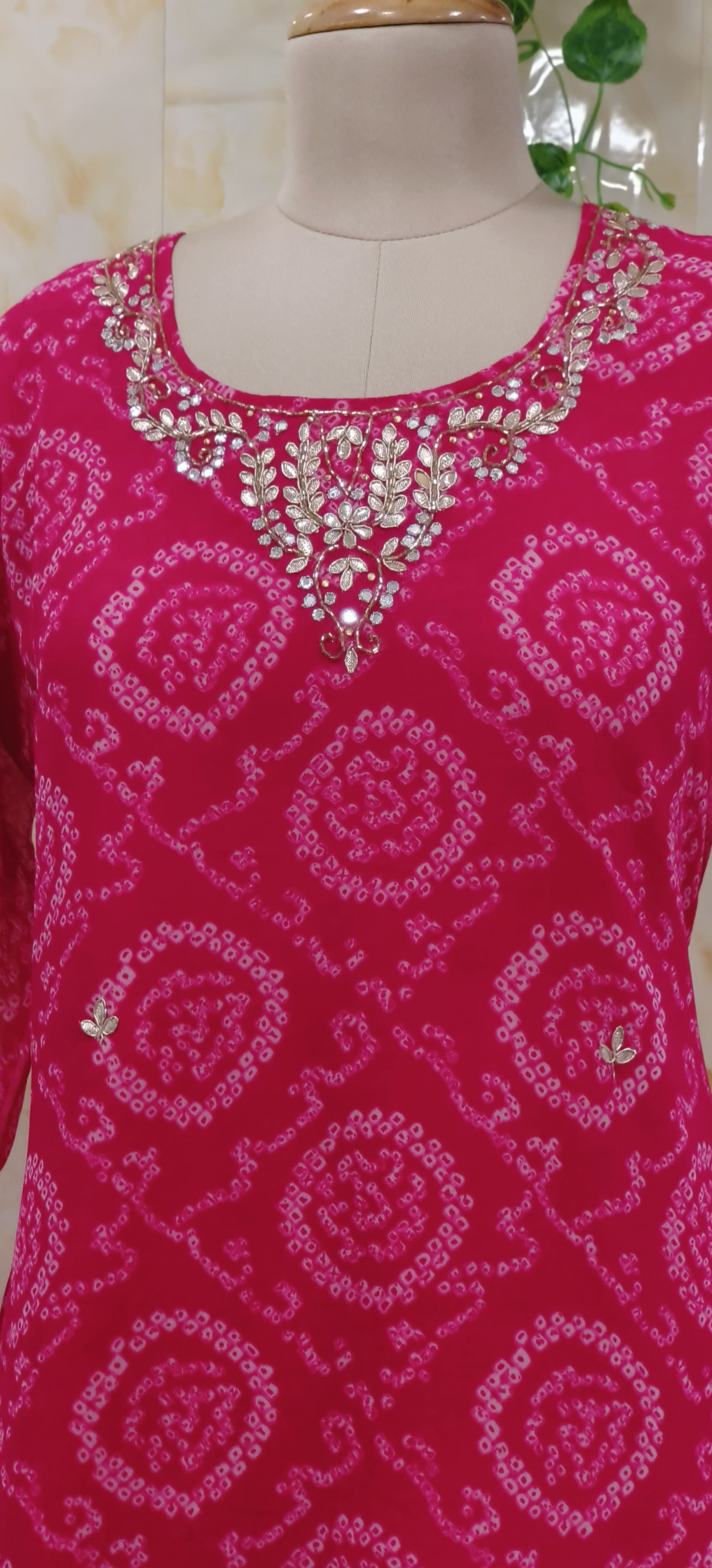 Bandani Print Georgette Only Kurti