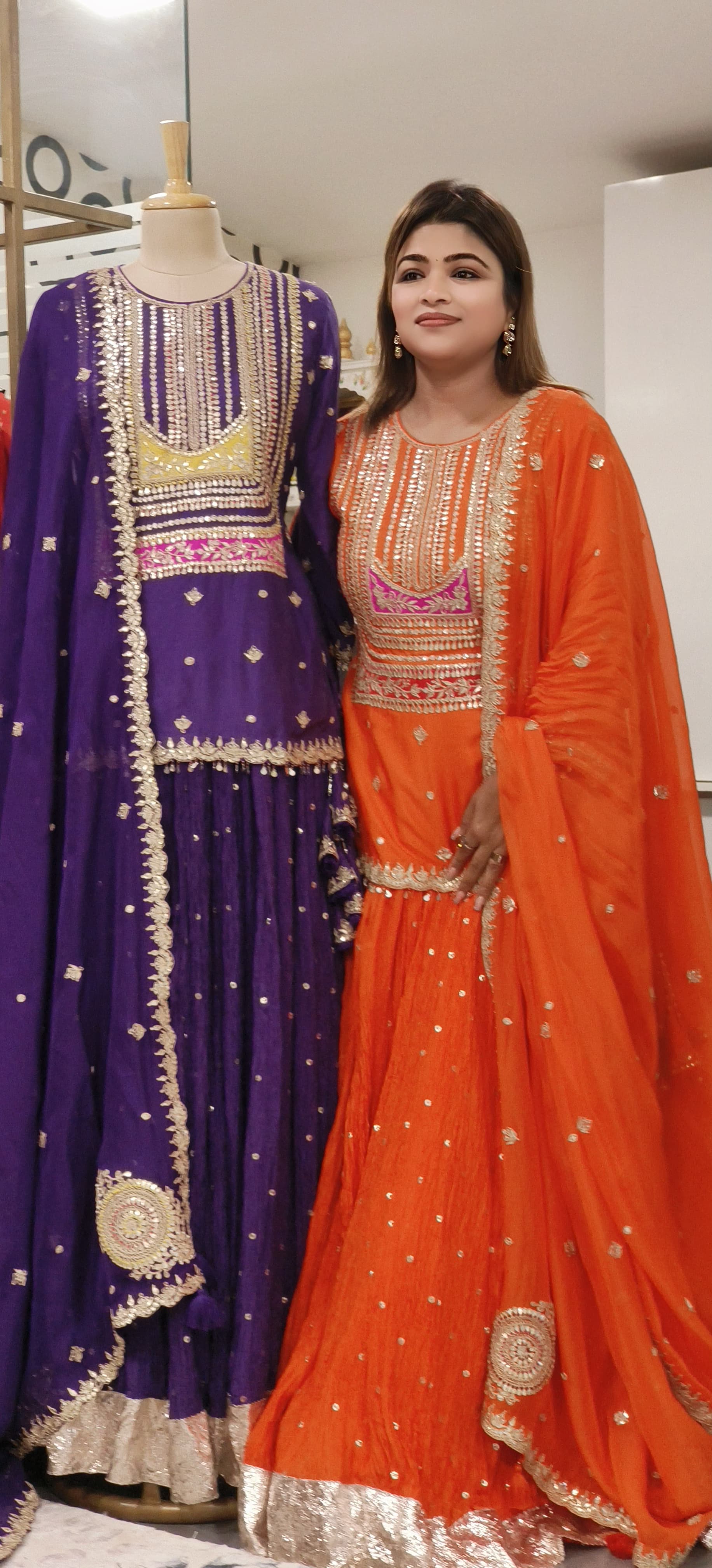 Beautiful Gotapatti And Zardosi Embroidery Blouse And Lehanga With Organza Dupatta- DRYWASHONLY -(Dispatching After 20Days)