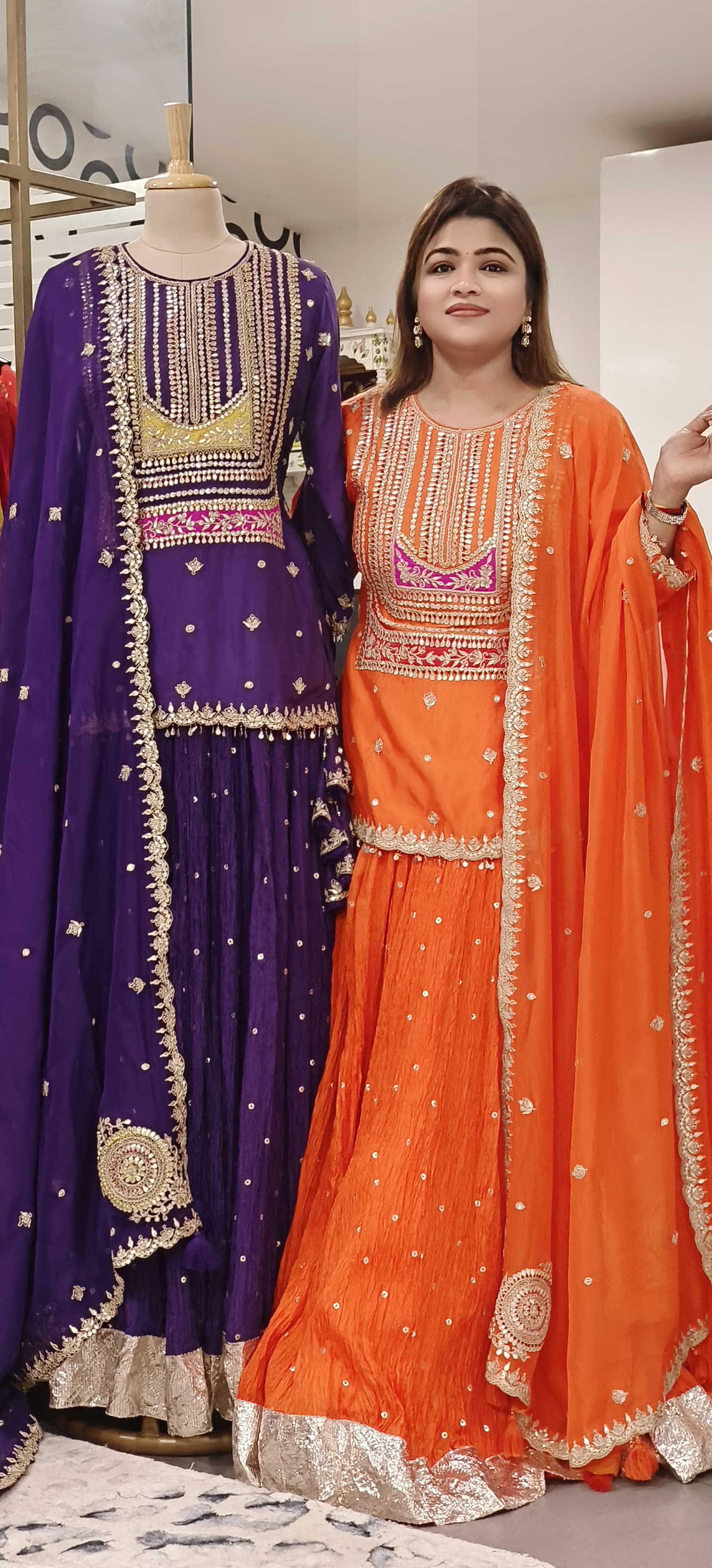 Beautiful Gotapatti And Zardosi Embroidery Blouse And Lehanga With Organza Dupatta- DRYWASHONLY -(Dispatching After 20Days)