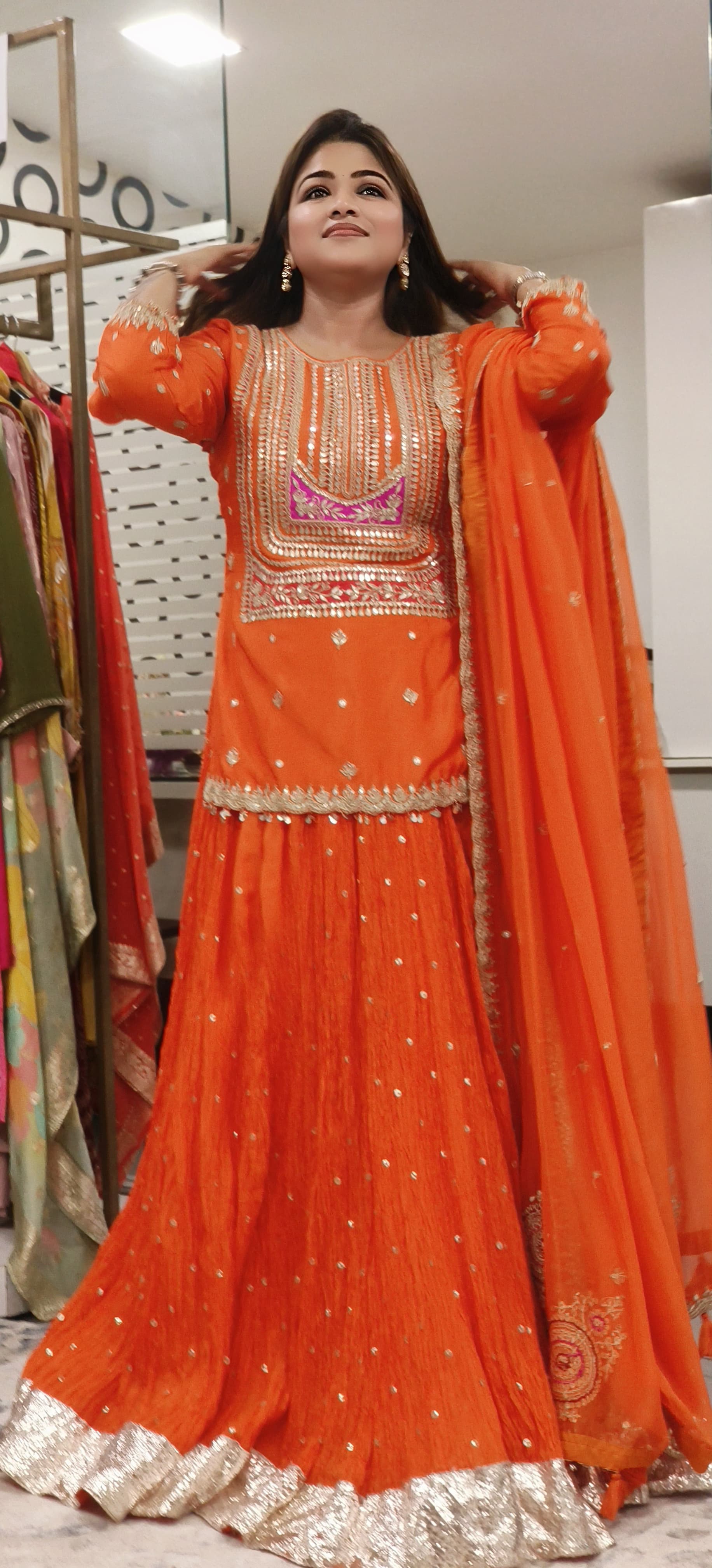 Beautiful Gotapatti And Zardosi Embroidery Blouse And Lehanga With Organza Dupatta- DRYWASHONLY -(Dispatching After 20Days)