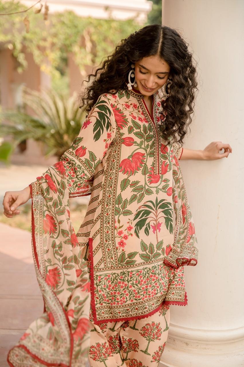 Pure Crape Floral Printed Full Set-08171