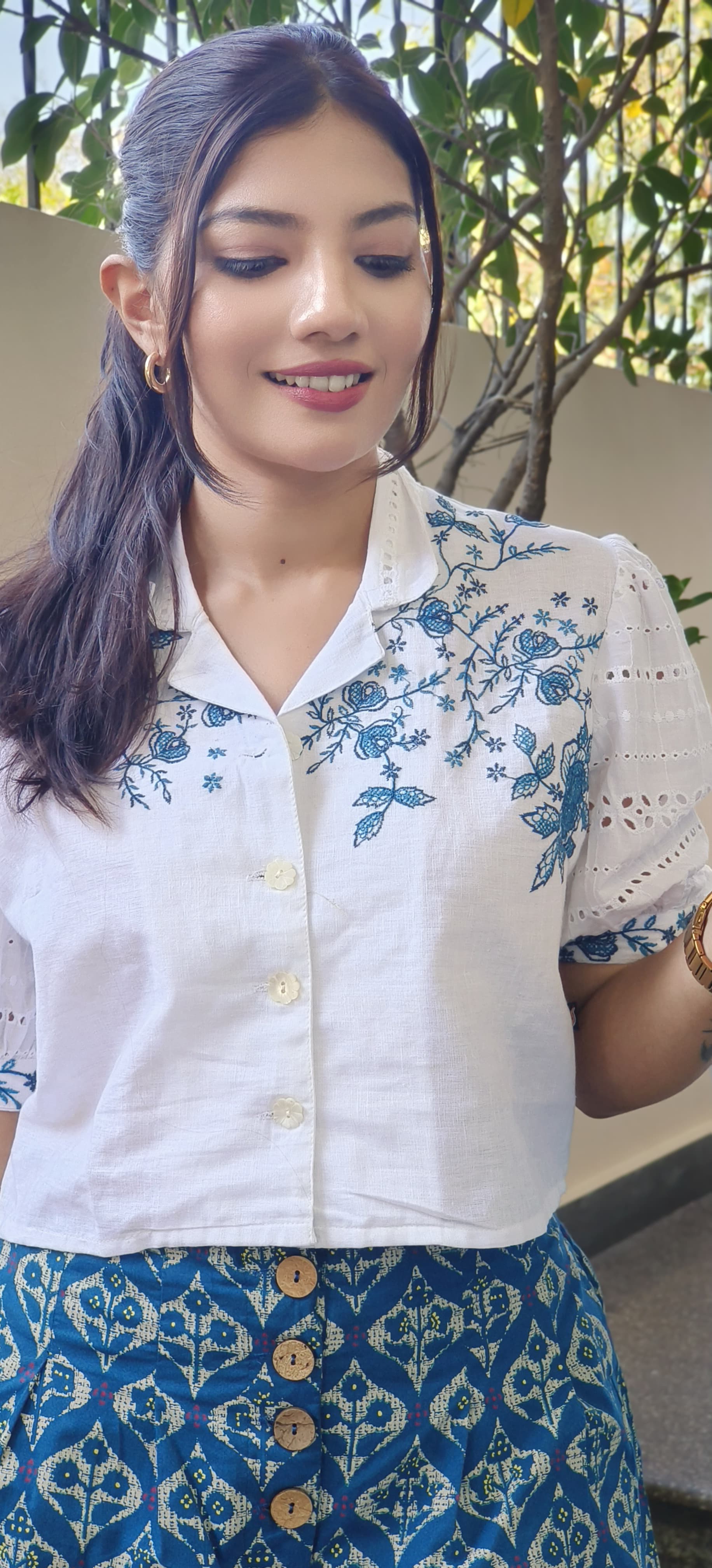 Beautiful Flex Cotton Embroidered Co-Ord Set-08759