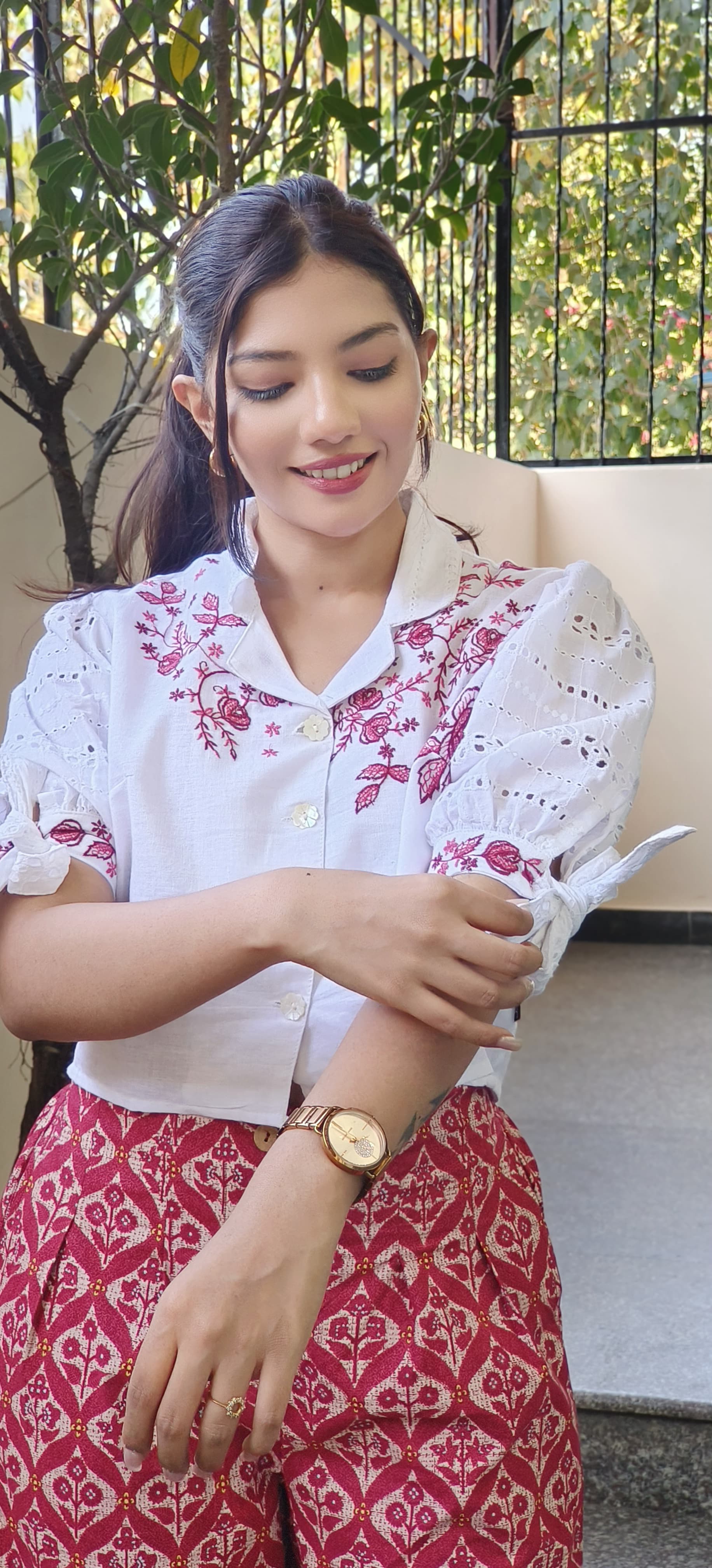 Beautiful Flex Cotton Embroidered Co-Ord Set-08759