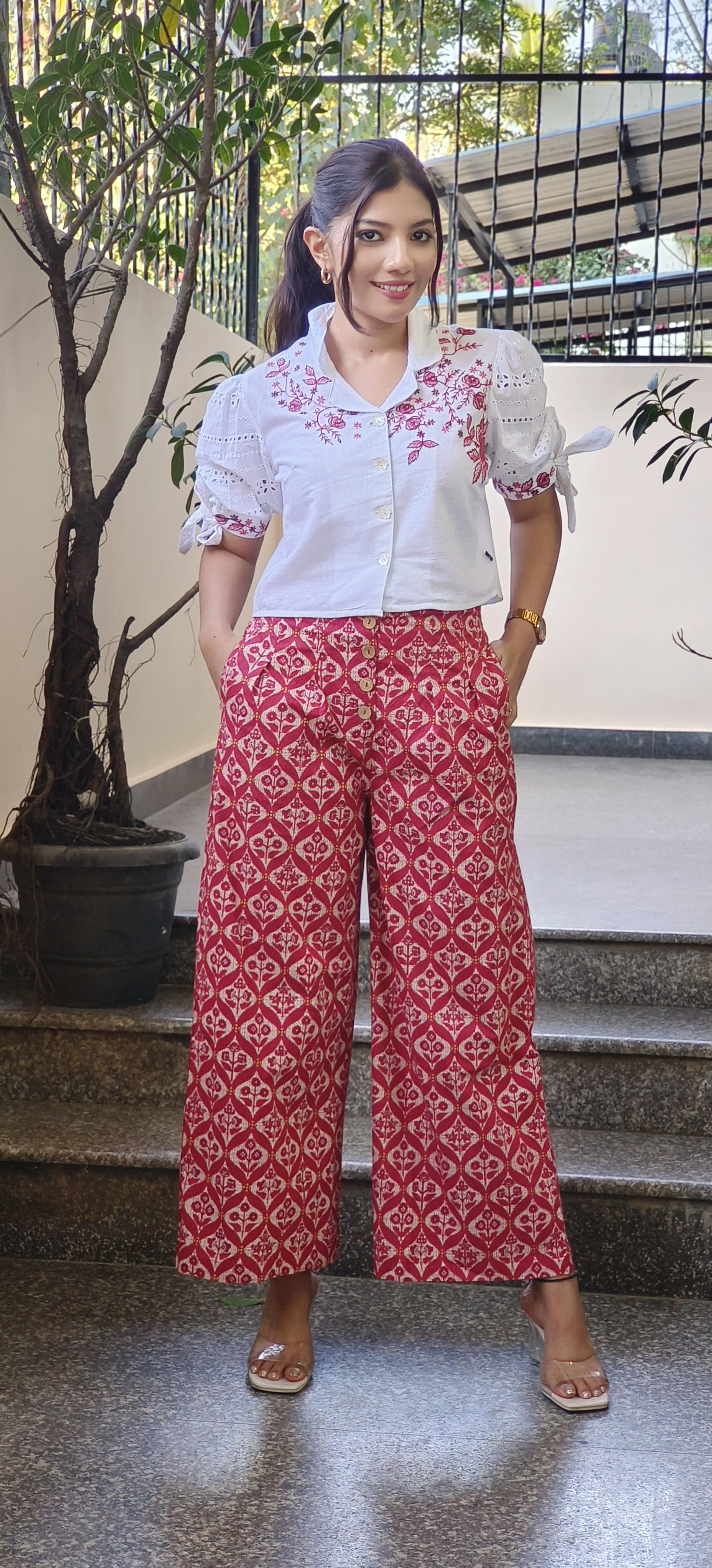 Beautiful Flex Cotton Embroidered Co-Ord Set-08759