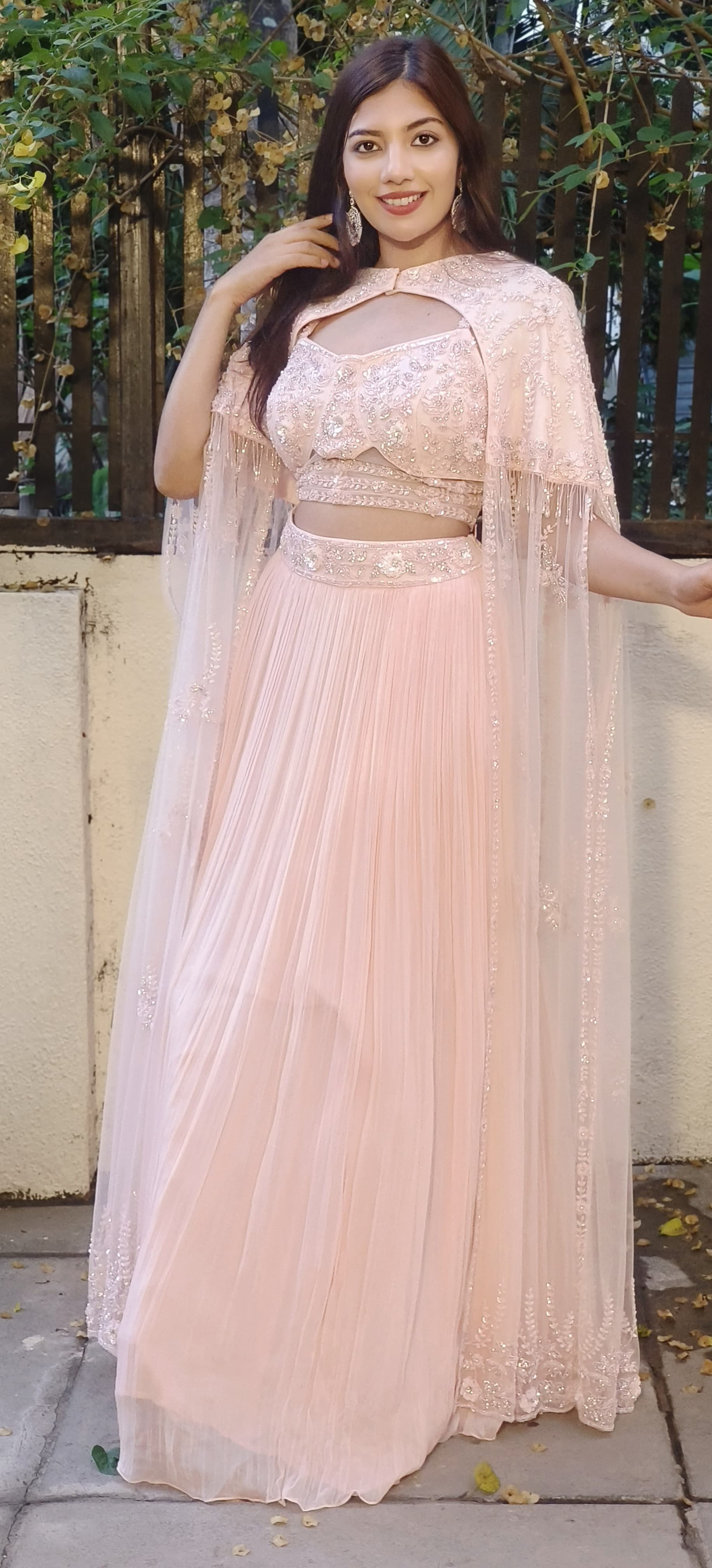 Regal Elegance: Exquisite Embroidered Cape Lehenga Set for Grand Celebrations Only on orders 30 Days Dispatching Time