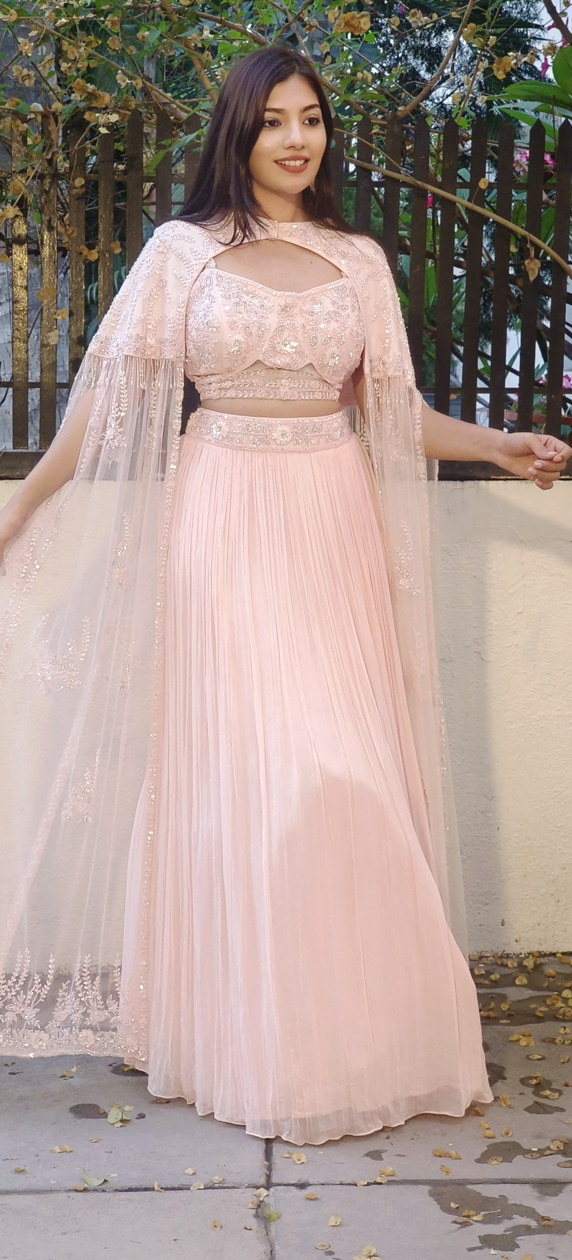 Regal Elegance: Exquisite Embroidered Cape Lehenga Set for Grand Celebrations Only on orders 30 Days Dispatching Time