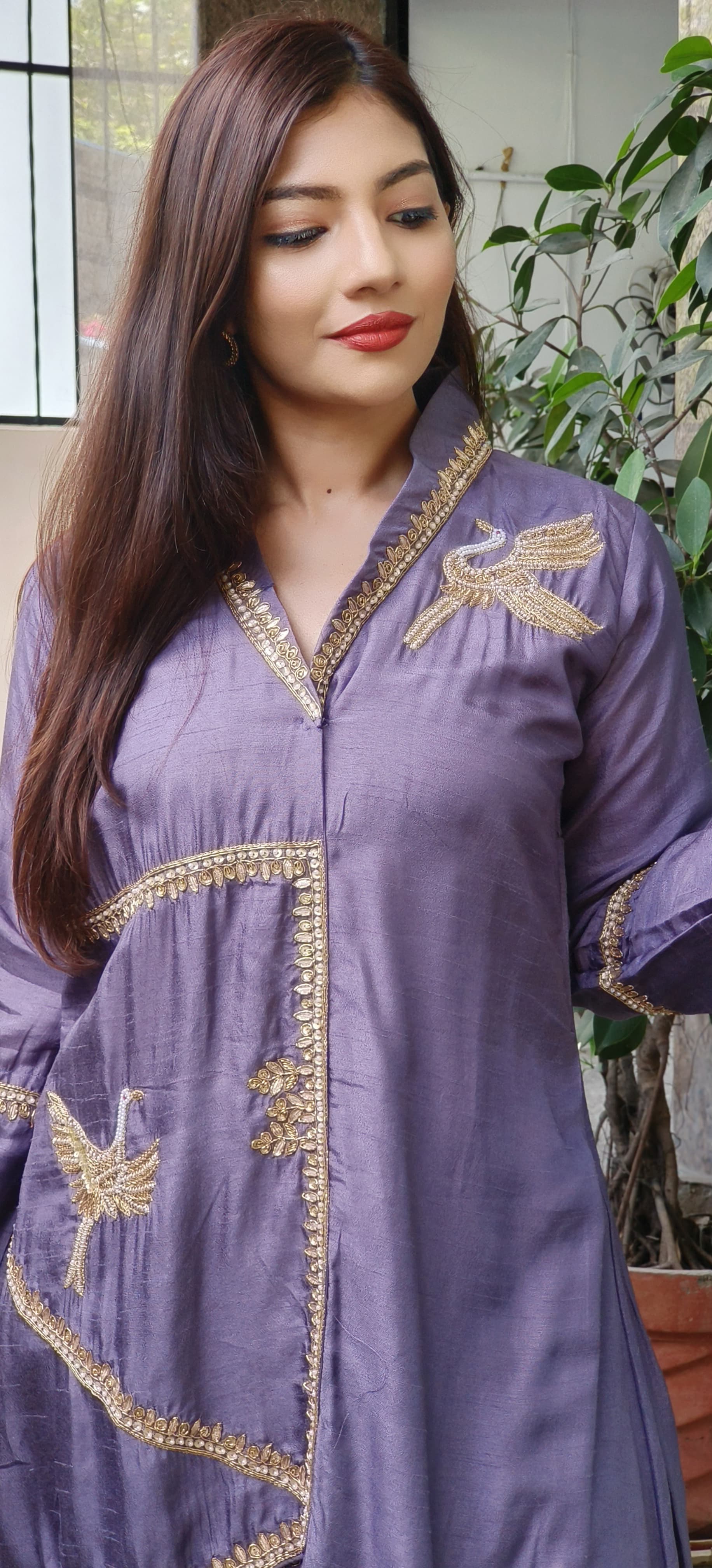 Elegant Silk Indo-Western Kurta Pant Set – A Fusion of Tradition & Contemporary Style with Intricate Embroidery 09298,09296,09297