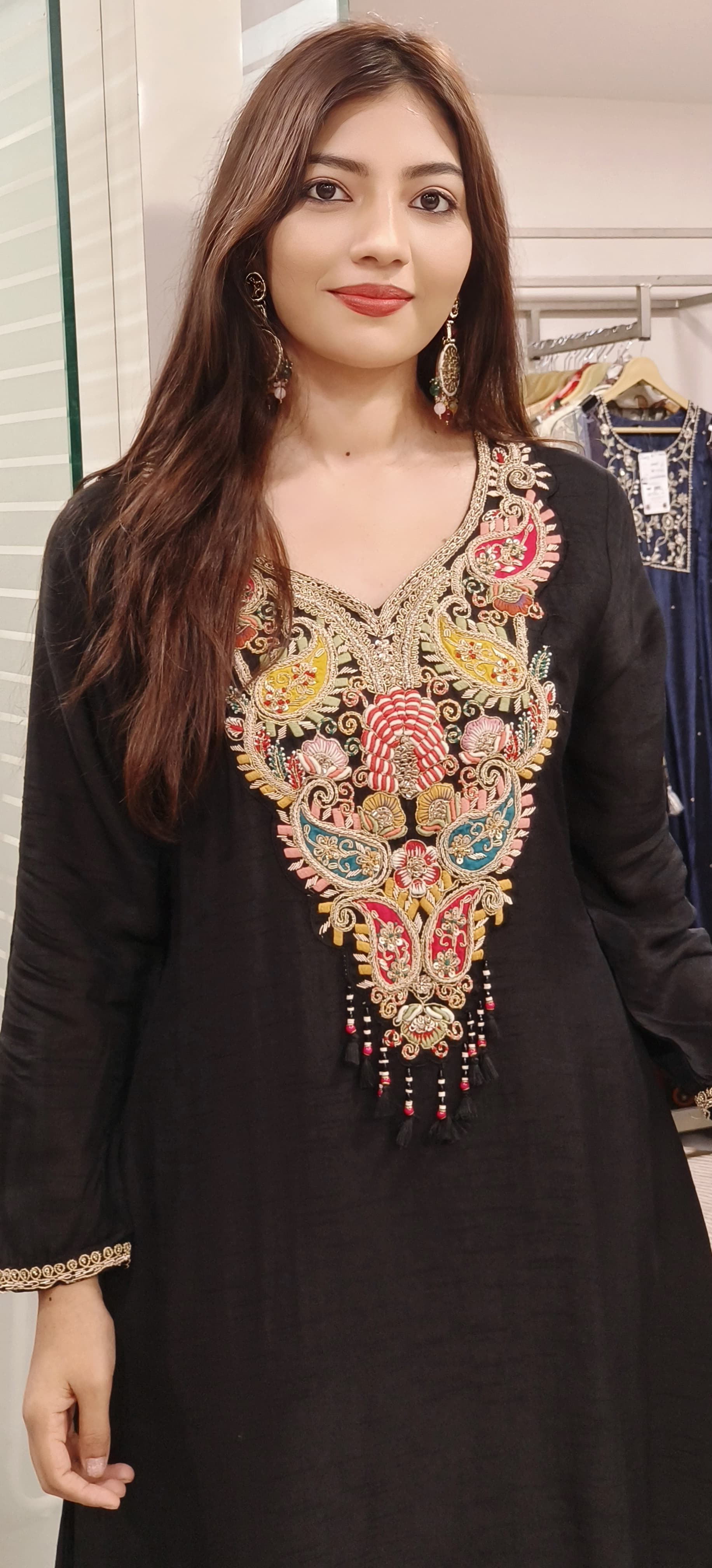 Beautiful Dola Silk Fabric zardosi embroidery work Hi low indowestern kurta pant 09028,09027,09022