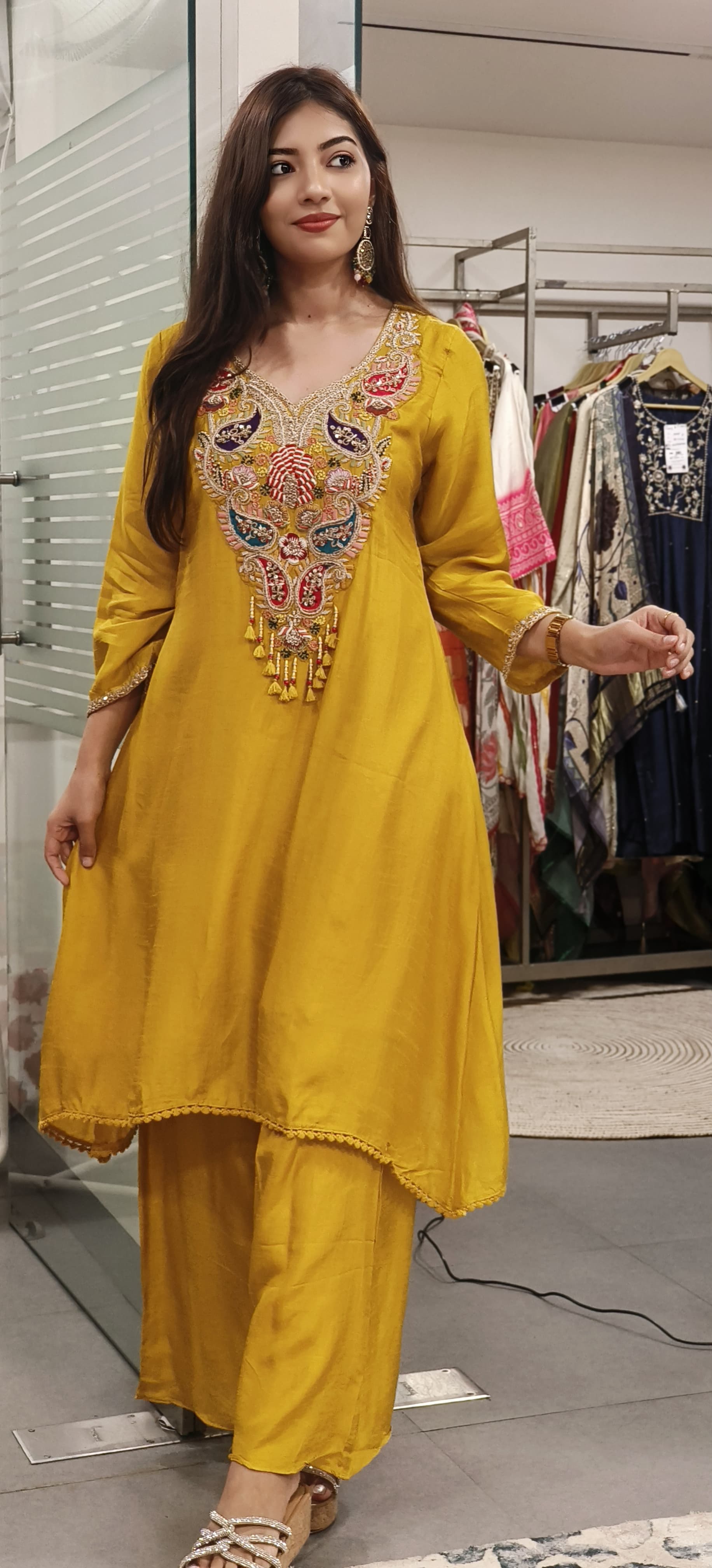 Beautiful Dola Silk Fabric zardosi embroidery work Hi low indowestern kurta pant 09028,09027,09022