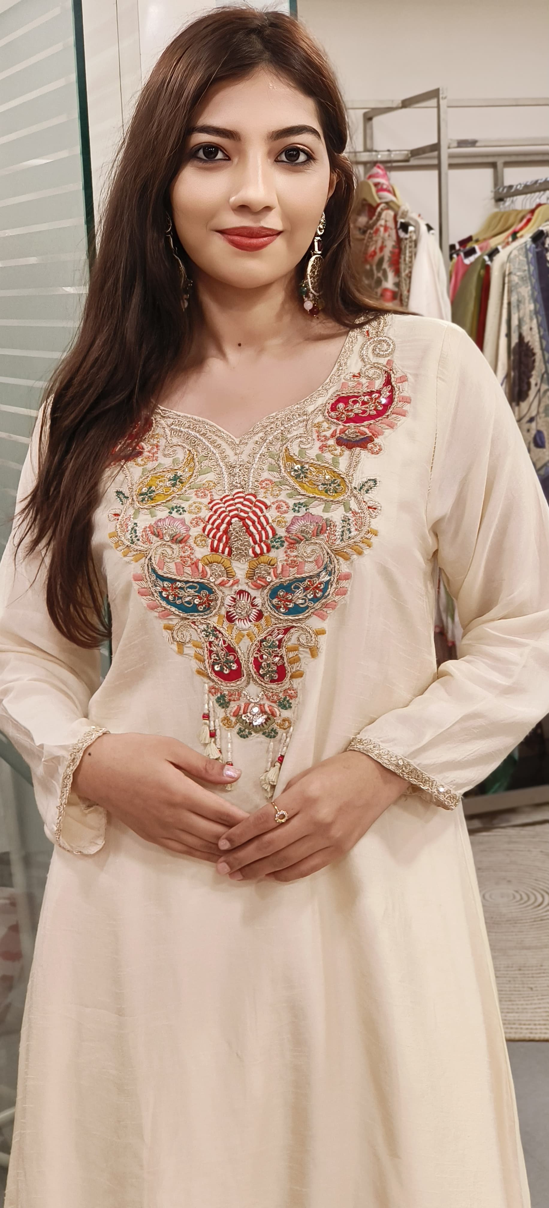 Beautiful Dola Silk Fabric zardosi embroidery work Hi low indowestern kurta pant 09028,09027,09022