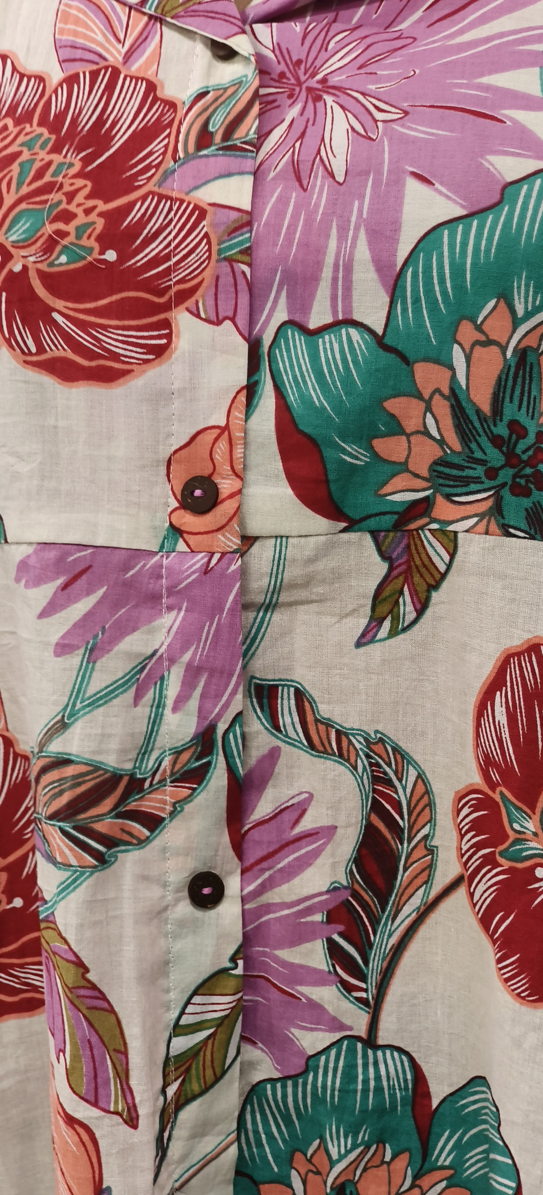 Multi Color Collar style Big Floral Print Casual Frock With Pocket-9532