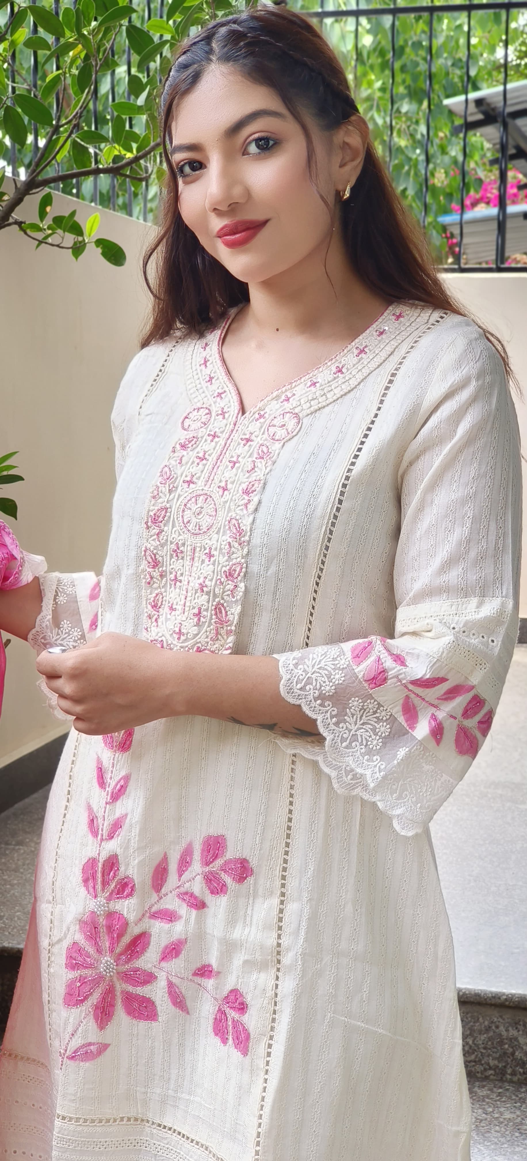 Cotton Embroidered Pakistani Style Full Short Kurta Set With Dupatta -9544/9543/9542