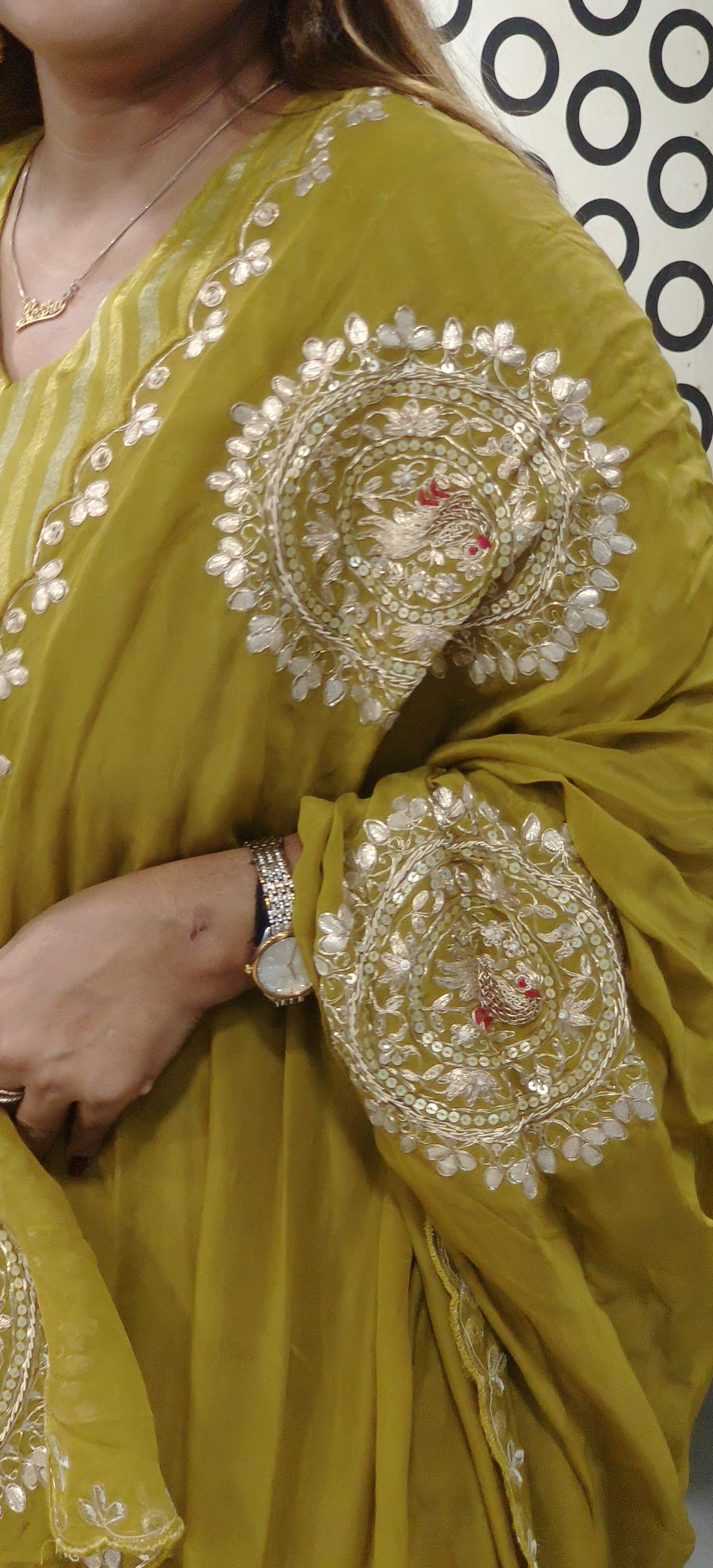 Beautiful Soft Organza Shimmer Tissue Full Kurta With Embroidered Organza Dupatta Set-9517