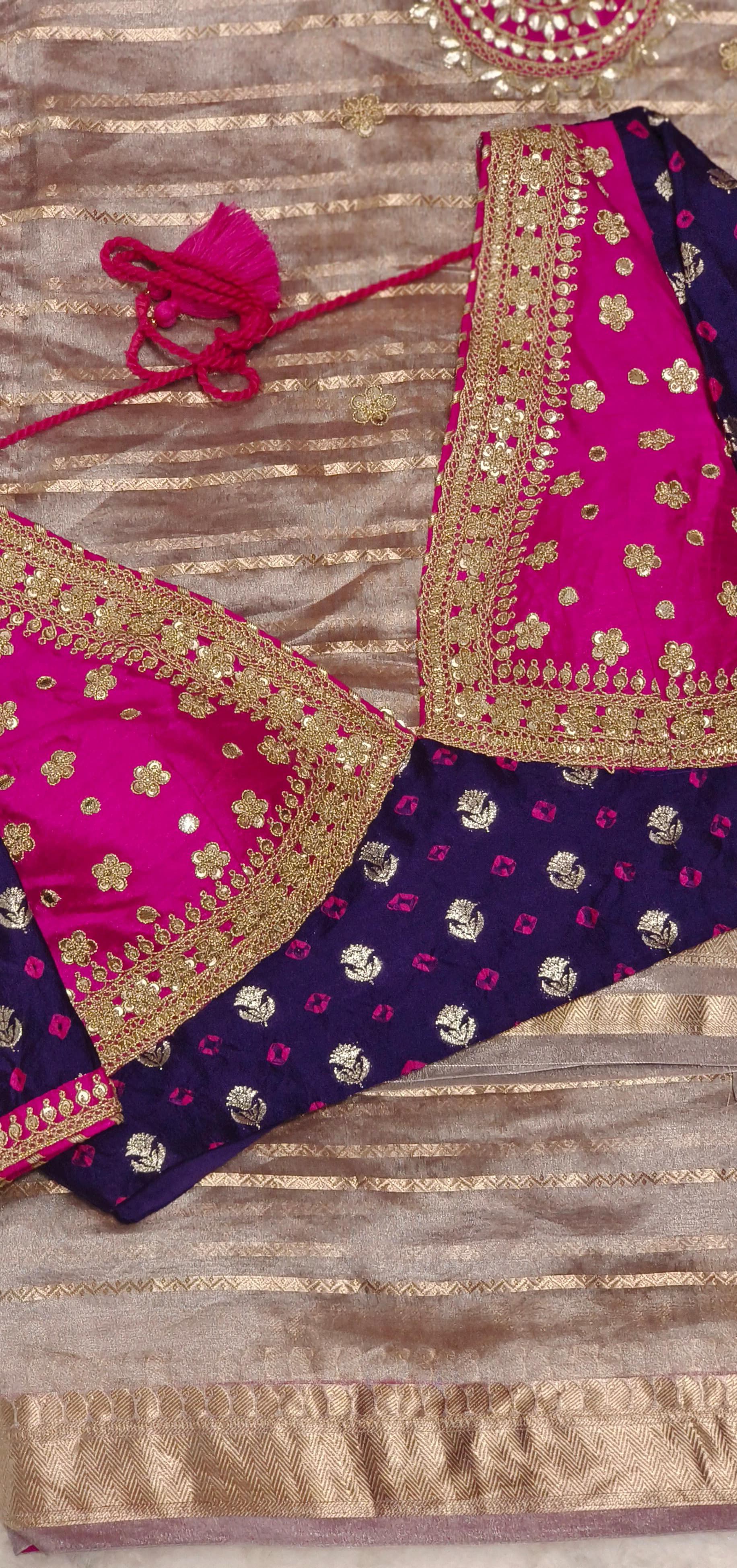 Heavy Embroidered Real Tissue Fabric Designer Saree With Stitched Padded Blouse