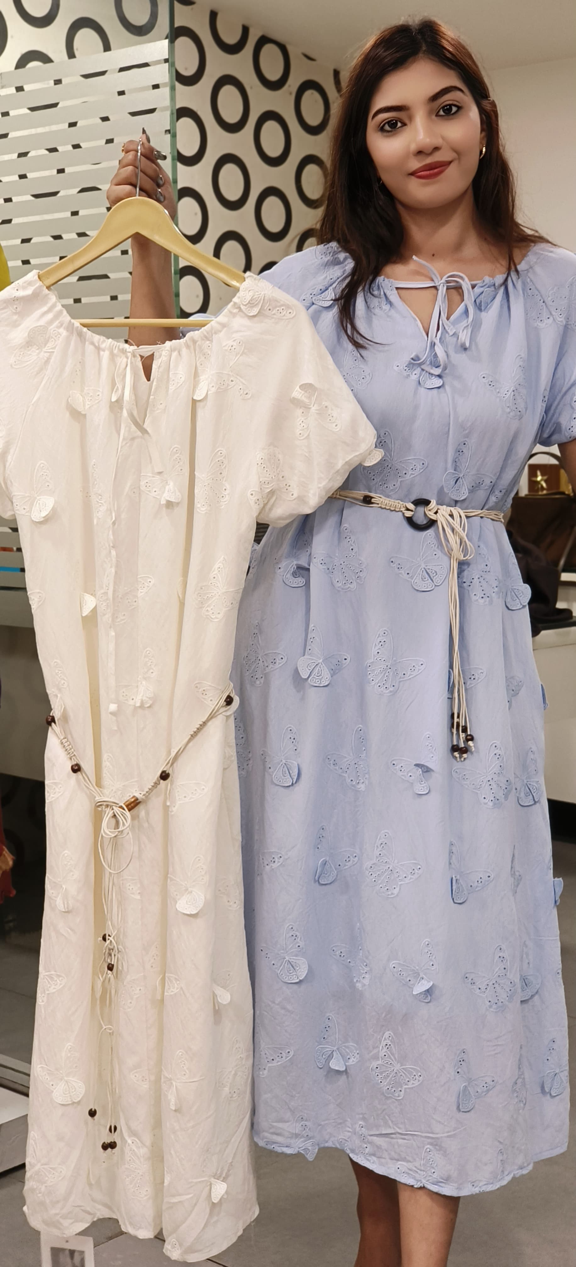 Summer Breeze Embroidered Butterfly Bliss Bardot Dress