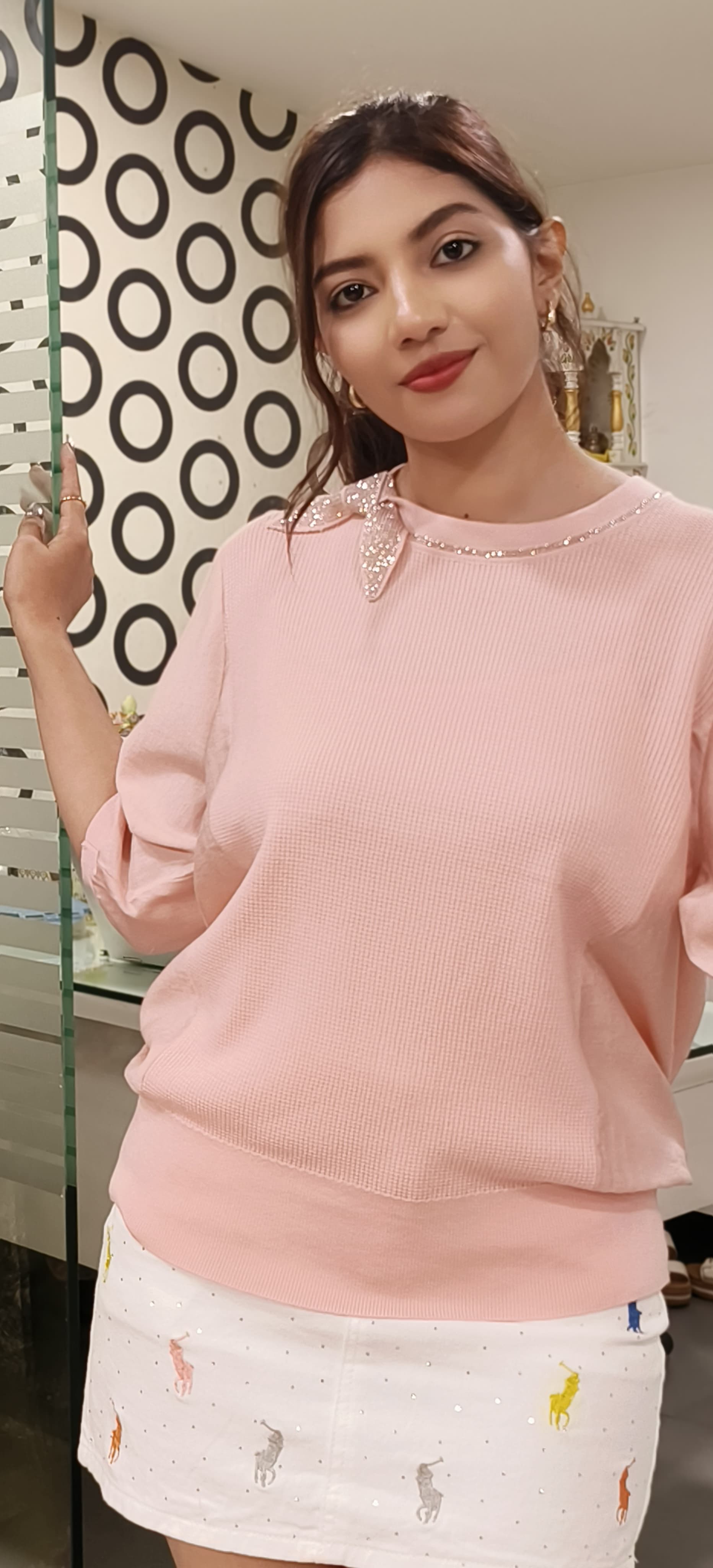 Beautiful Top With Small Knot Designed In Neck