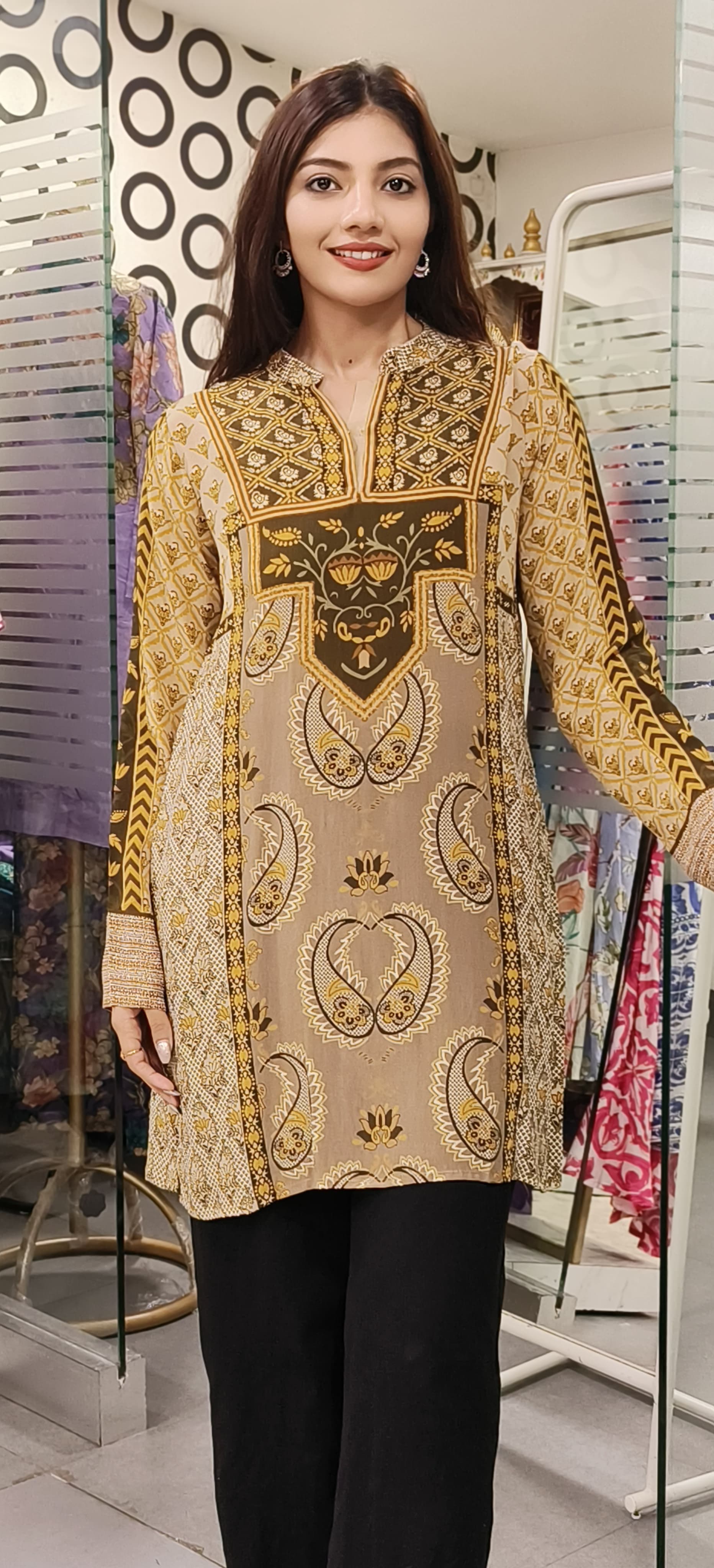 Printed Pure Crepe Only Short Kurti - 09727, 09728