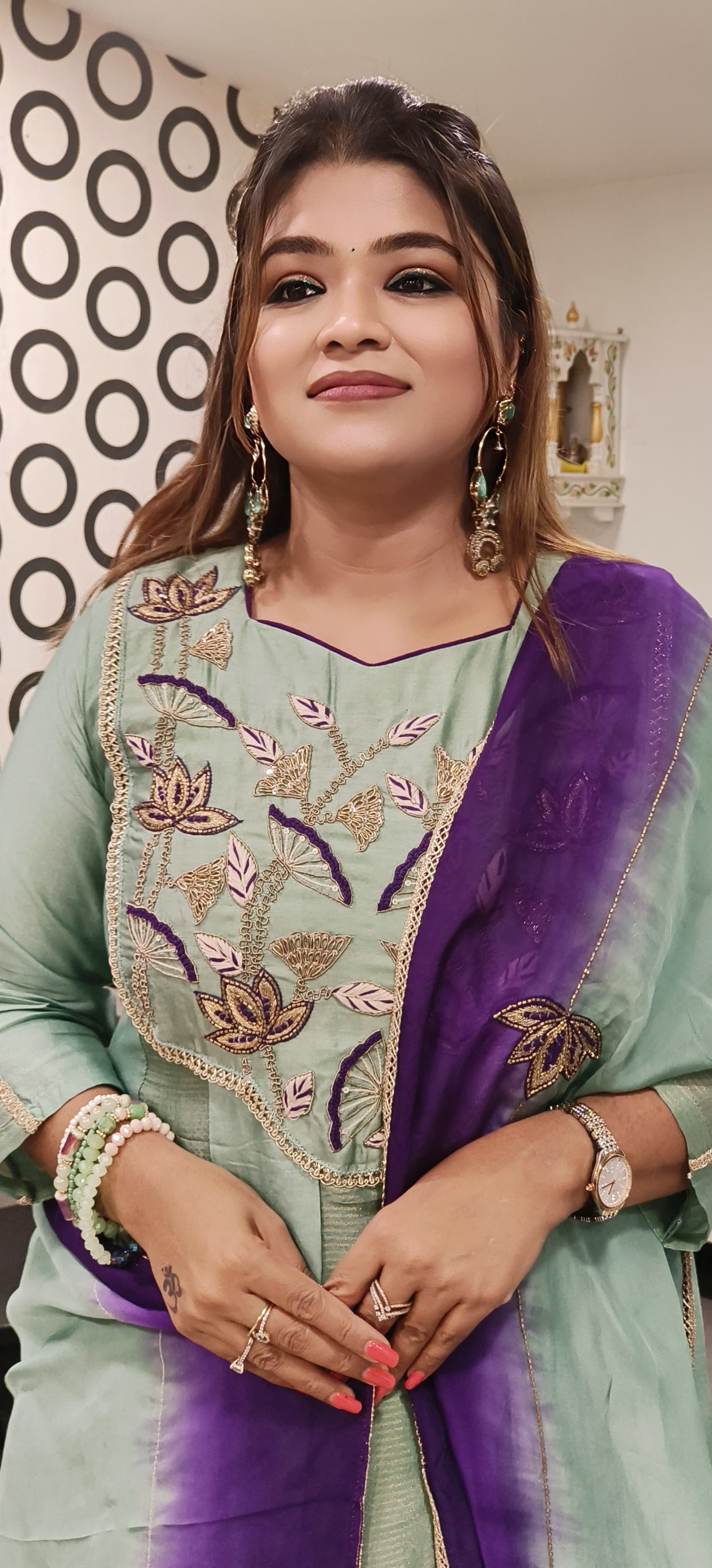 Pure Chanderi Zari Zardozi & Thread Embroidered Work Party Wear Aline Kurta with Pant and Organza Dupatta- 09636
