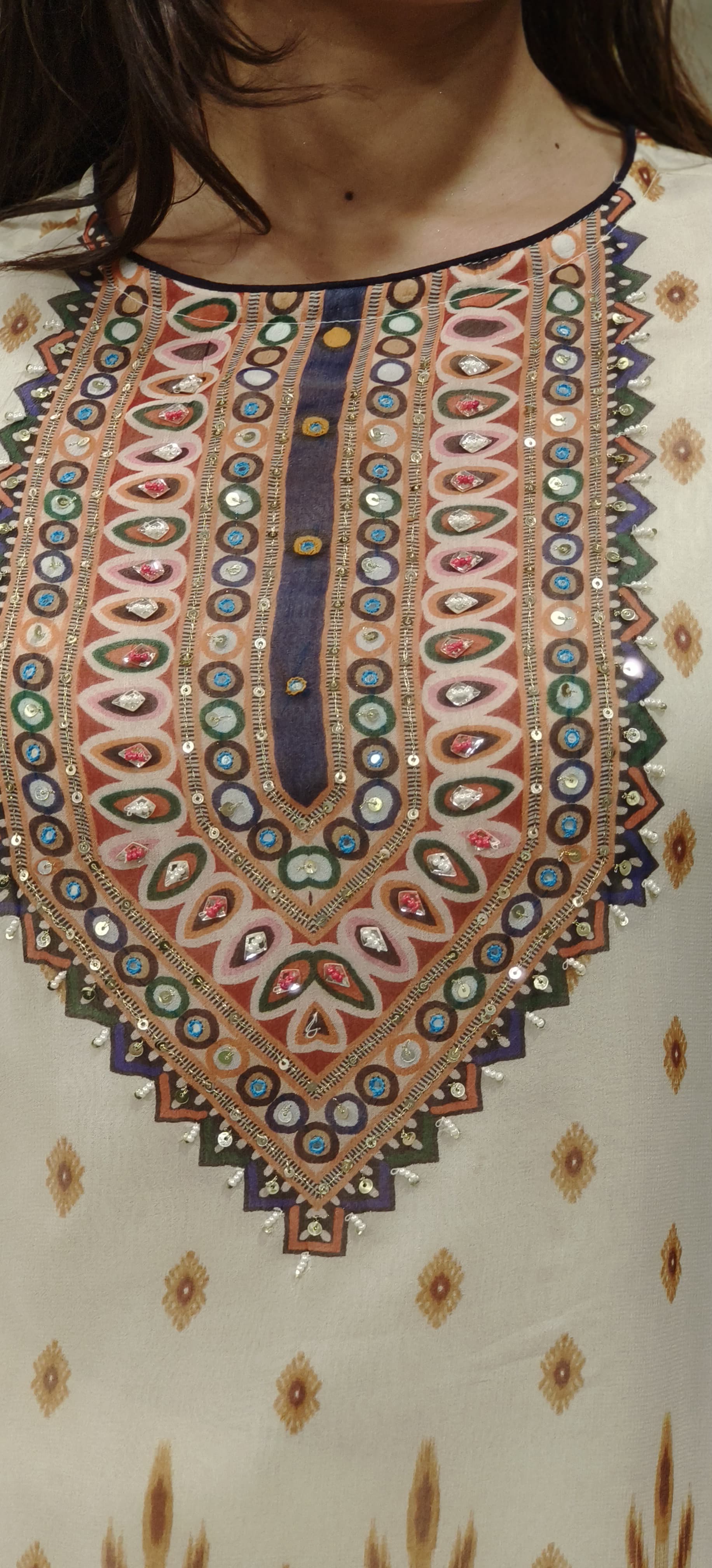 Beautiful Printed Georgette Kurta With Loose Bottom And Dupatta-09795