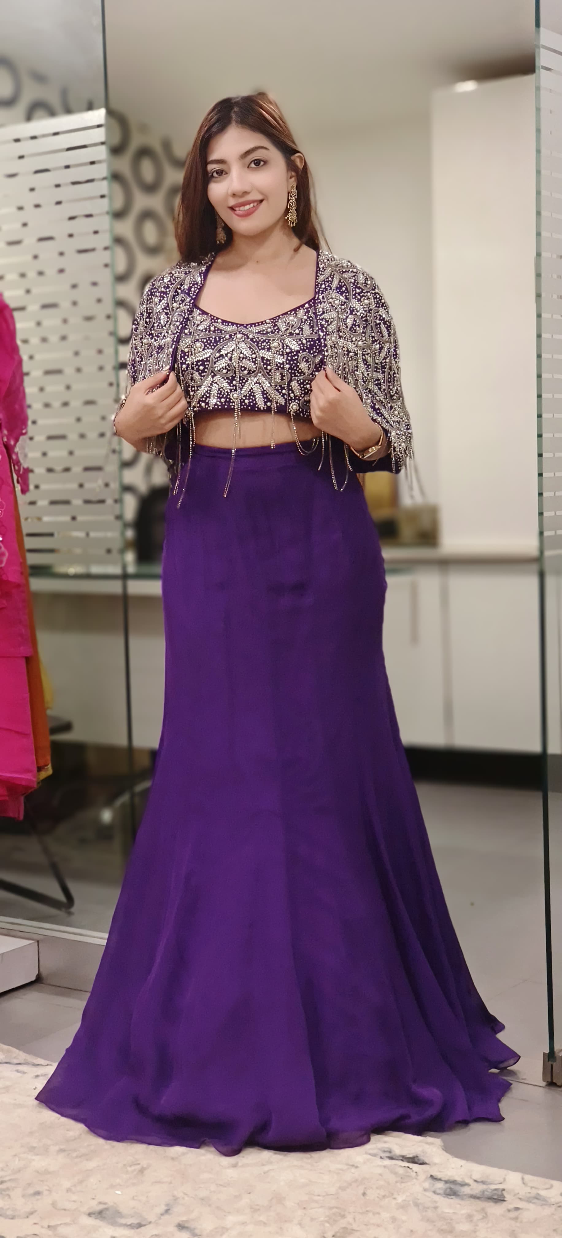 Beautiful Heavy Embroidery Shrugh And Blouse Skirt DRY WASH-DRY WASH-ONLY ON ORDERS