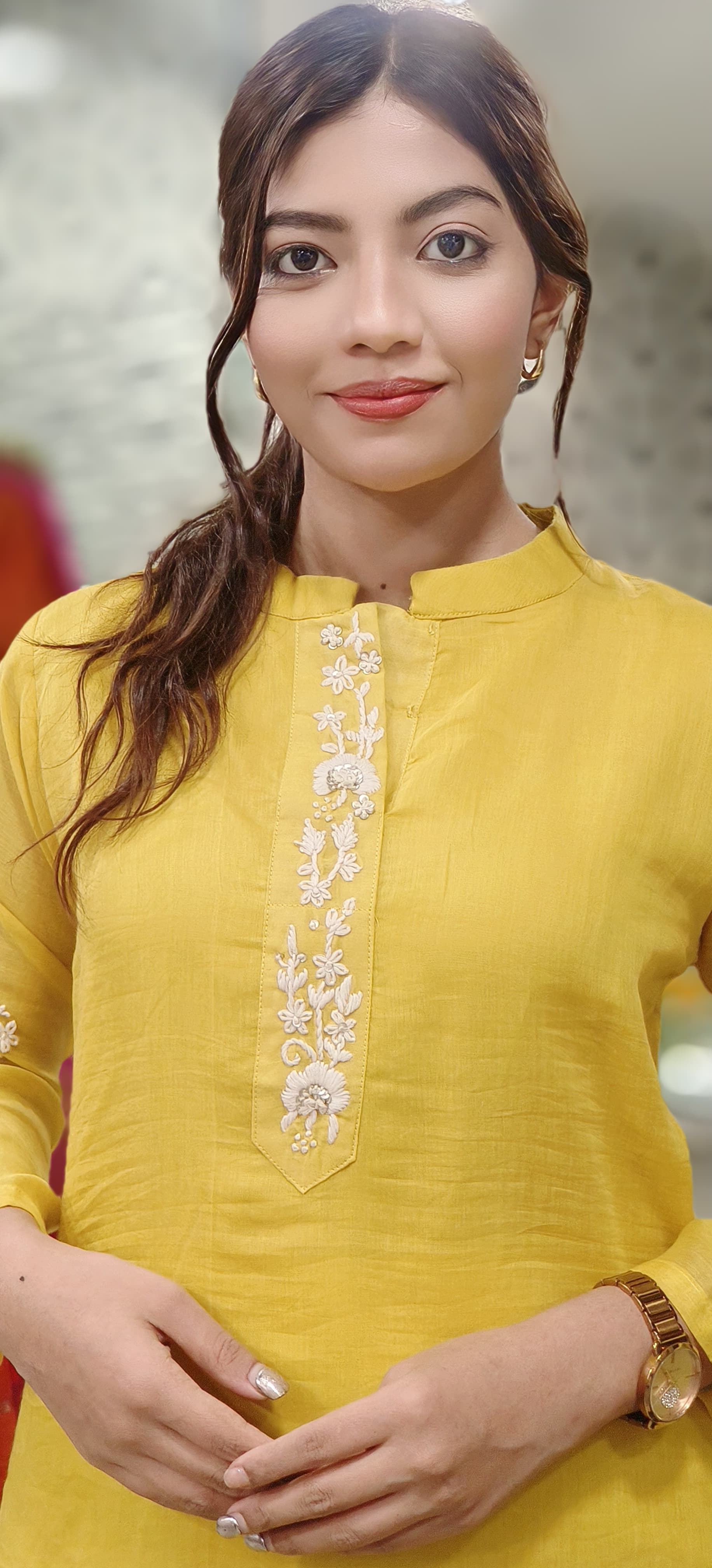 Embroidered Neck Mul Chanderi Cords Set With Pockets Lean Fit- 09887, 09886