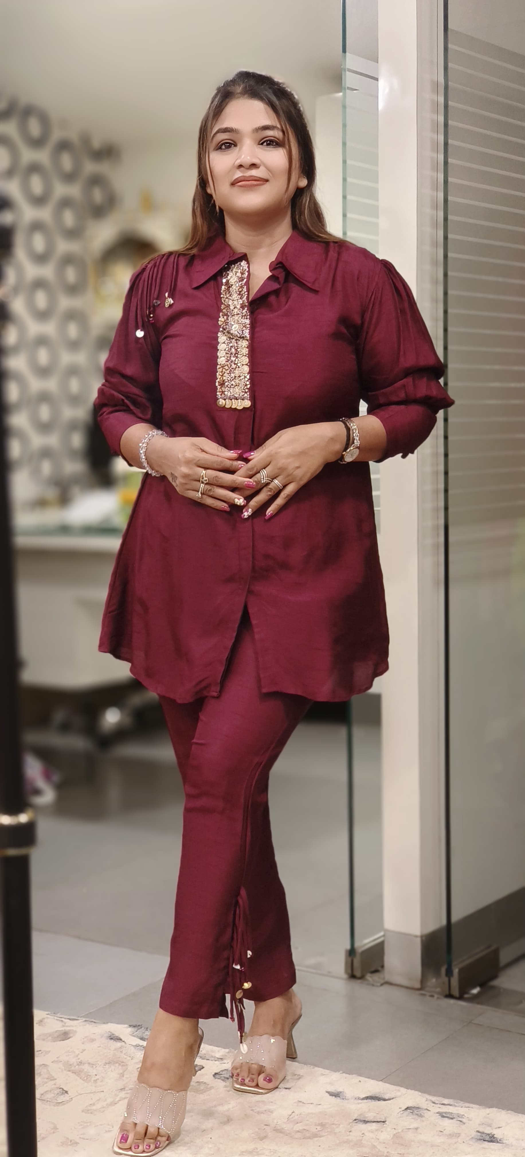 Exquisite Embroidered Cord Set in Dola Silk 9514,9516,9515
