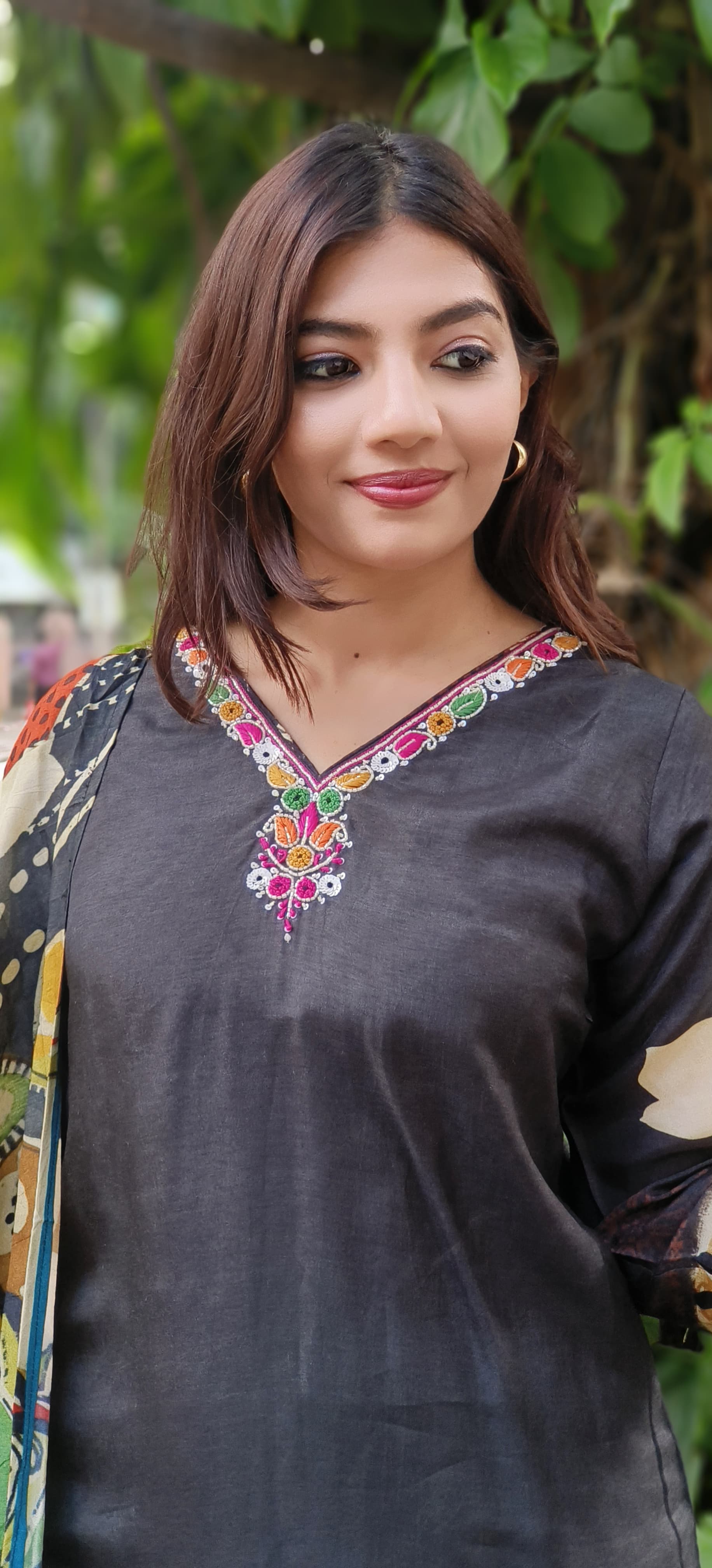 Digital Floral Print Kurta Pant With Dupatta In Dola Silk Fabric