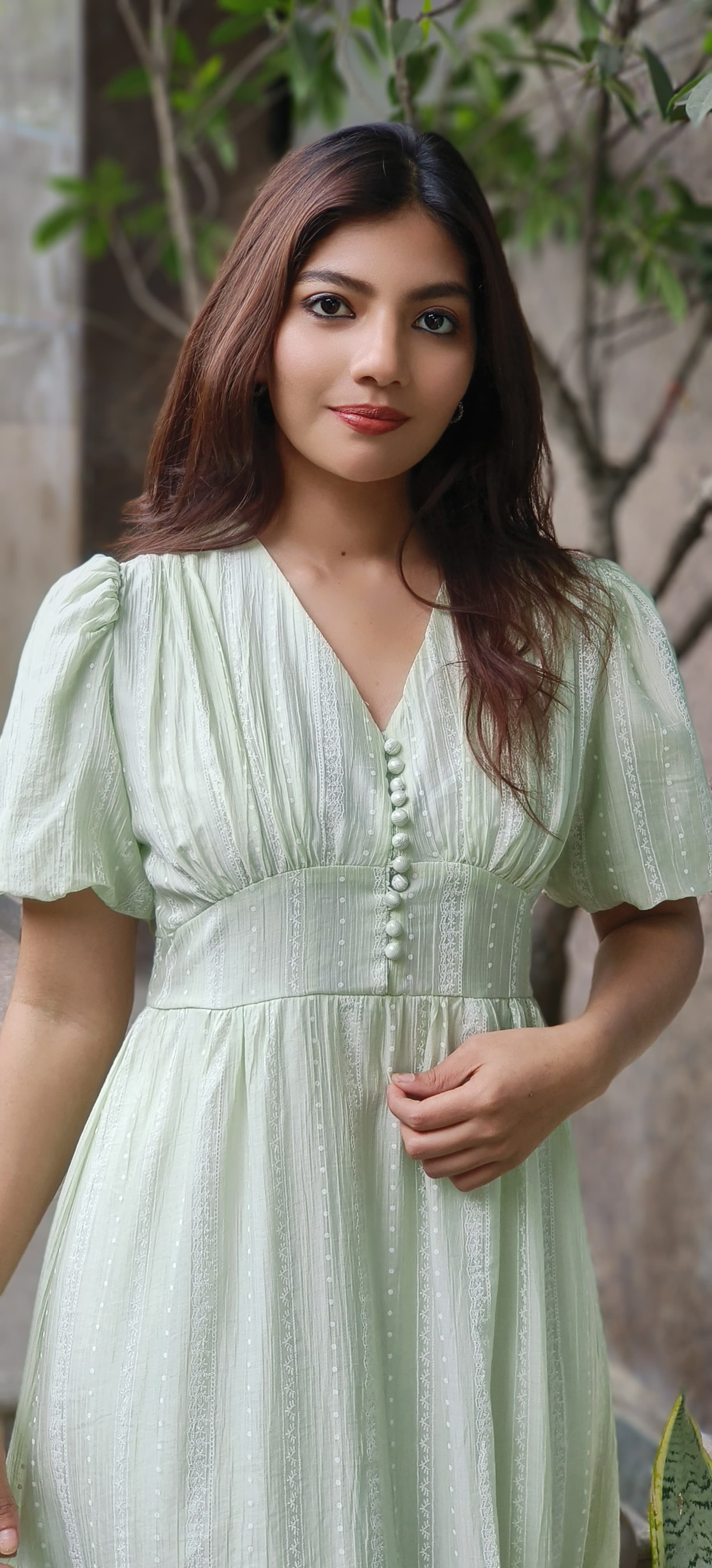 Pastel Grace Puff Sleeve Dress