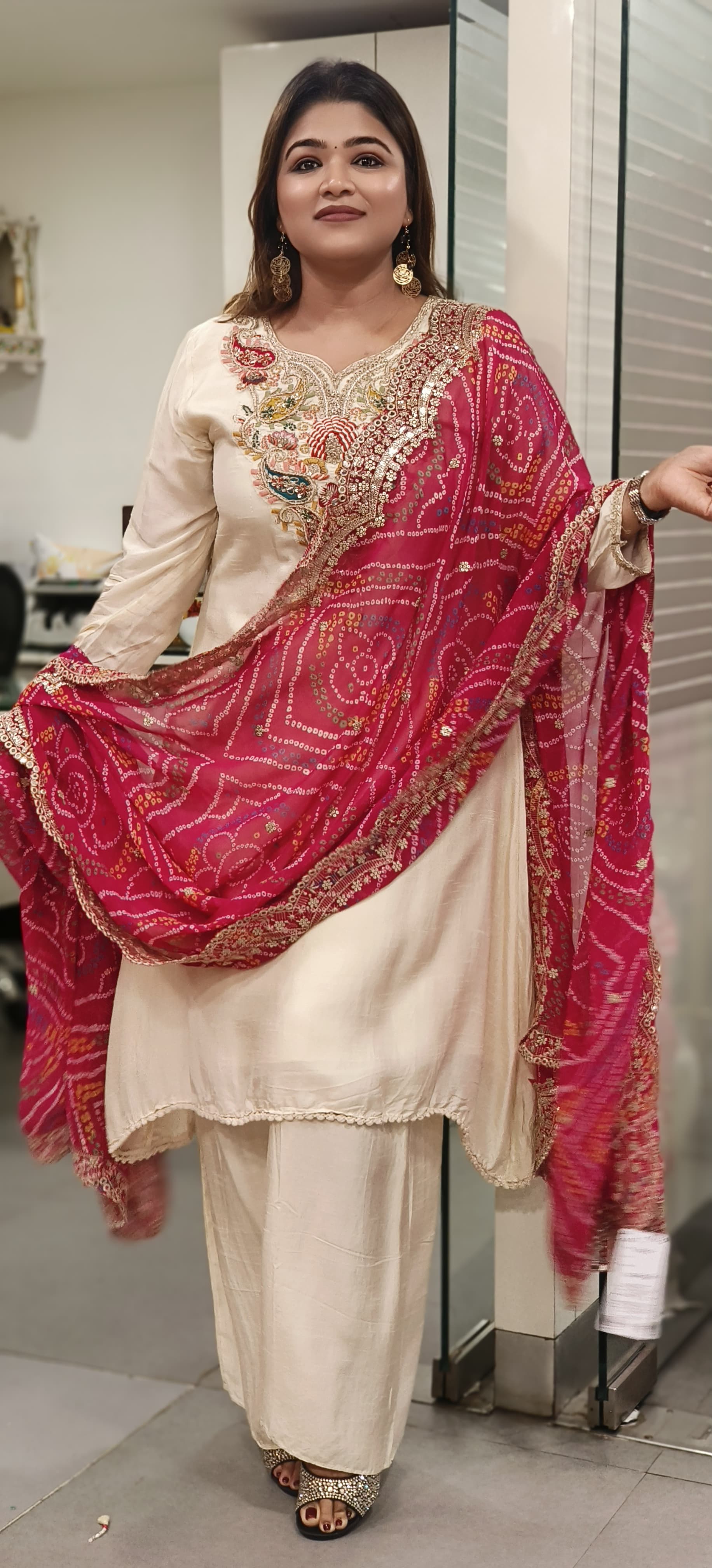 Georgette Printed Gotta Work Border Only Dupatta