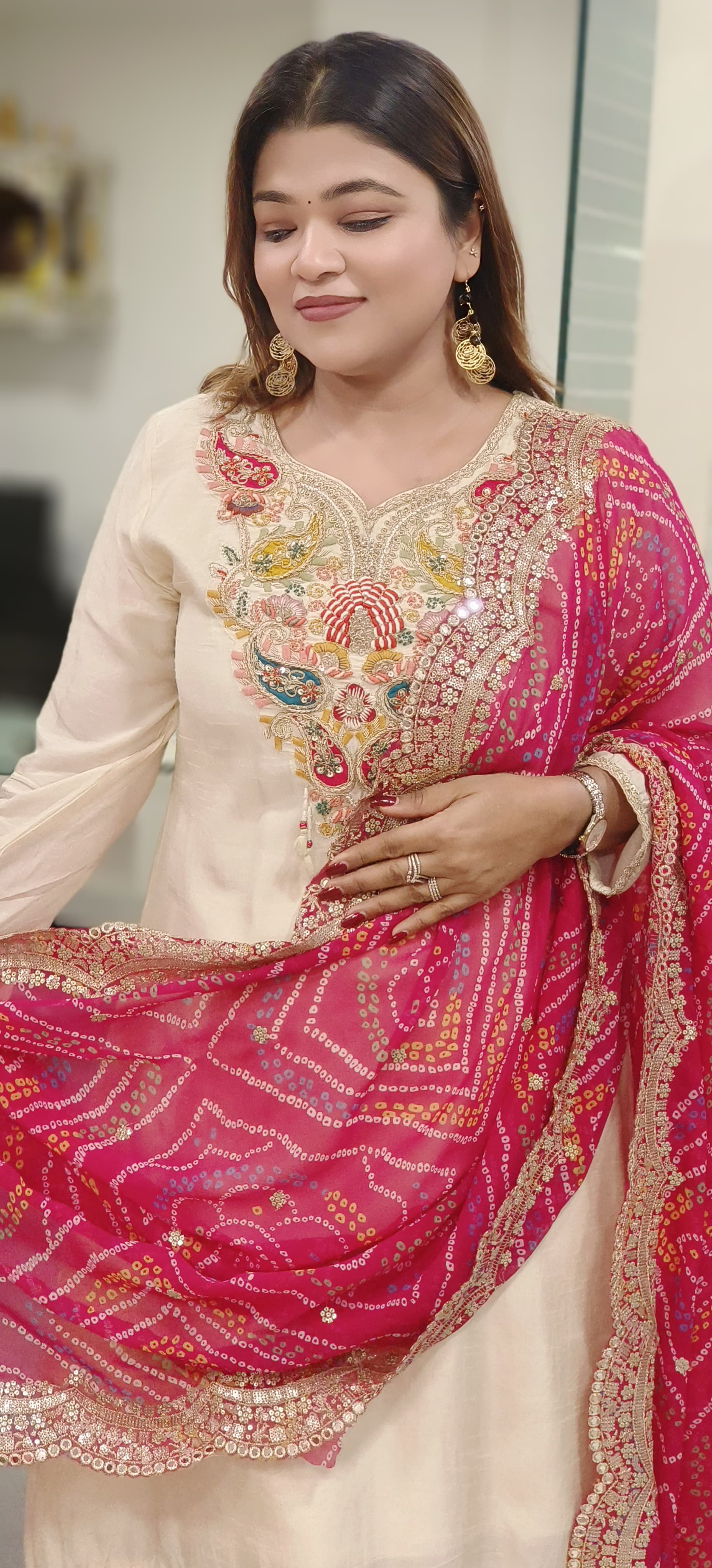 Georgette Printed Gotta Work Border Only Dupatta