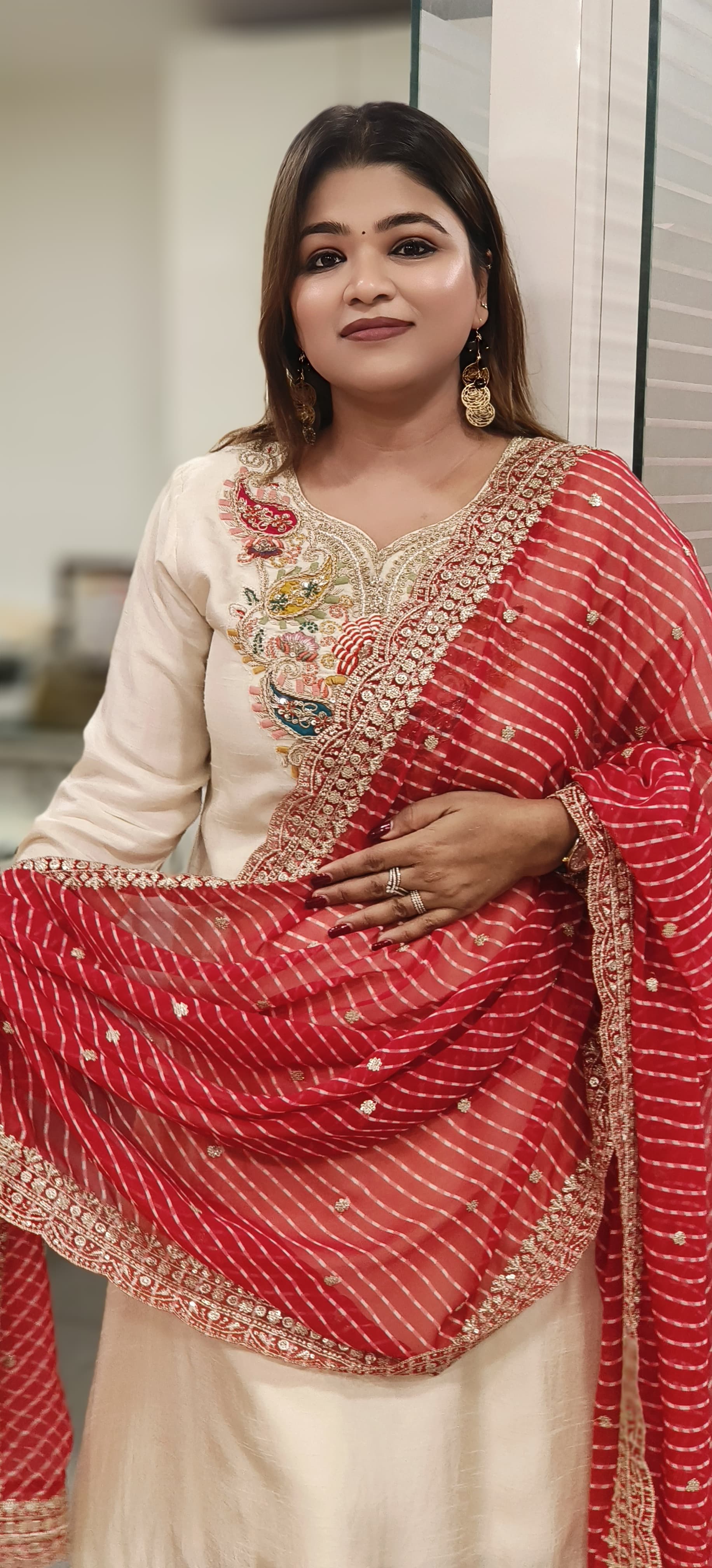 Georgette Printed Gotta Work Border Only Dupatta
