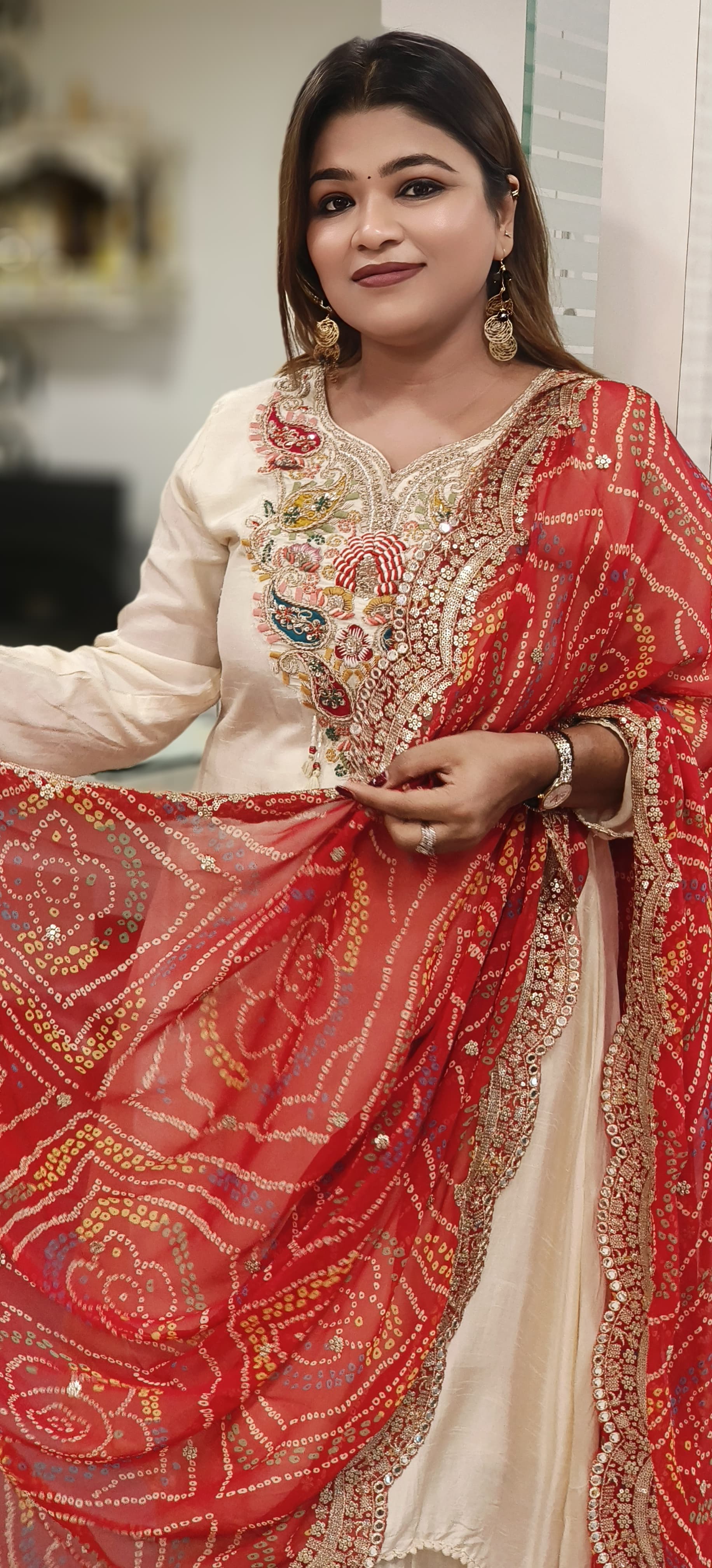 Georgette Printed Gotta Work Border Only Dupatta