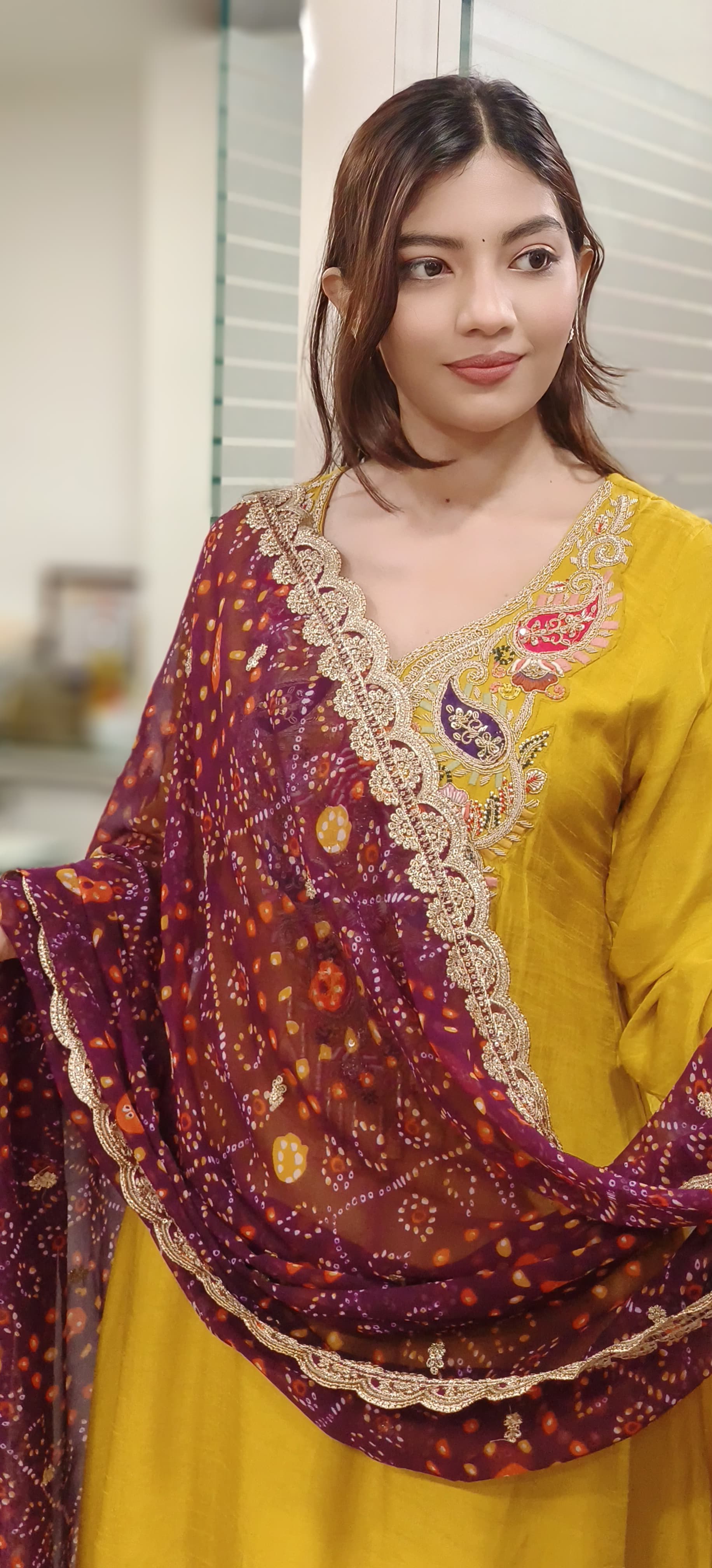 Georgette Printed Gotta Work Border Only Dupatta