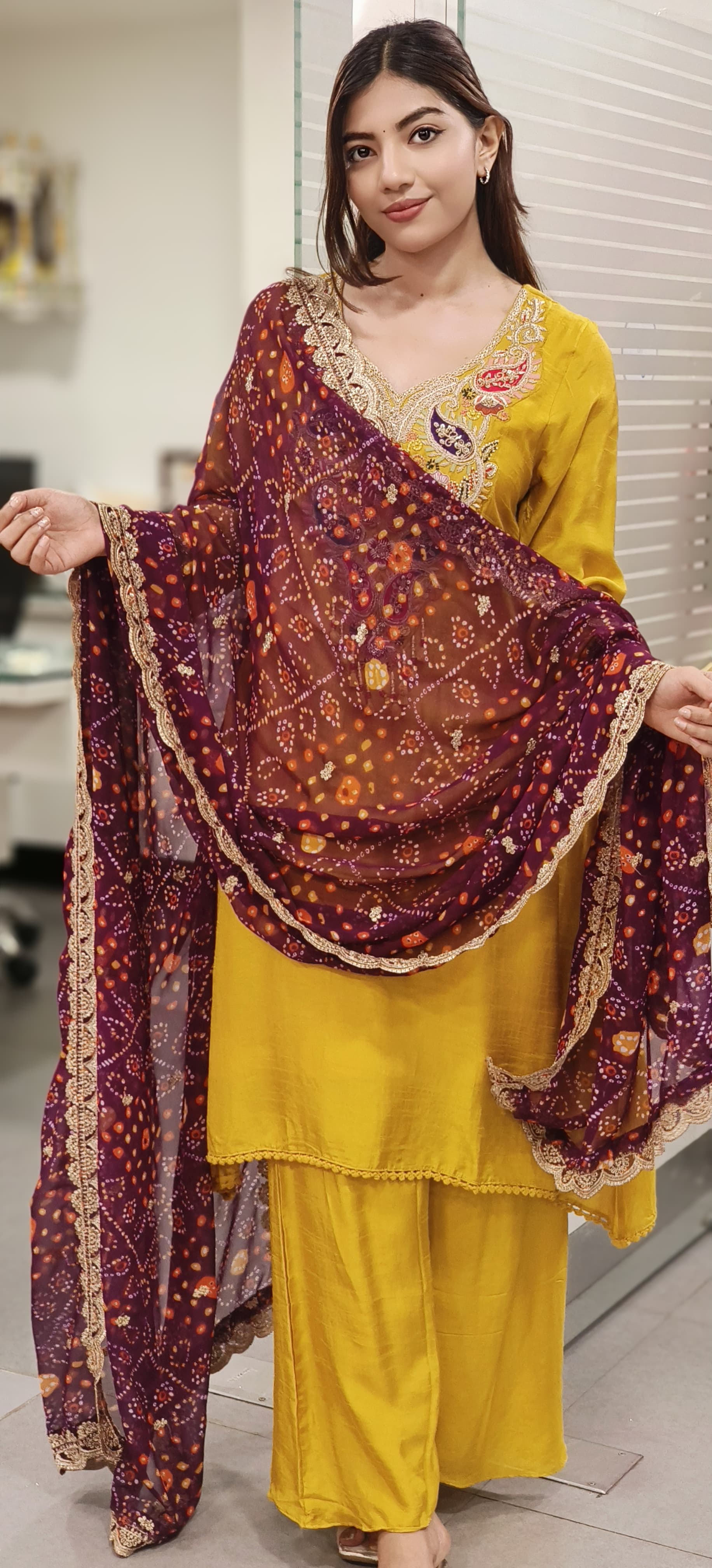 Georgette Printed Gotta Work Border Only Dupatta