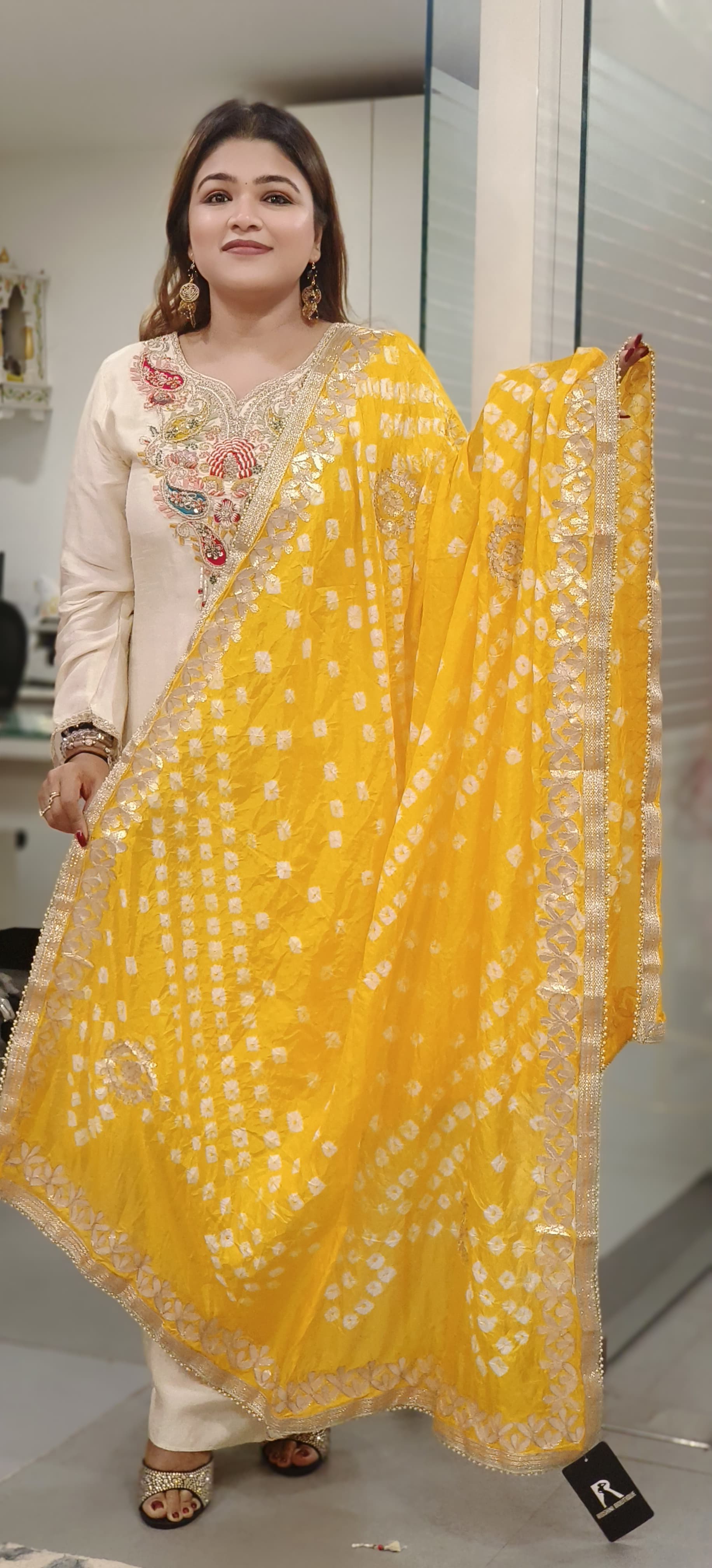 Georgette Printed Gotta Work Border Only Dupatta