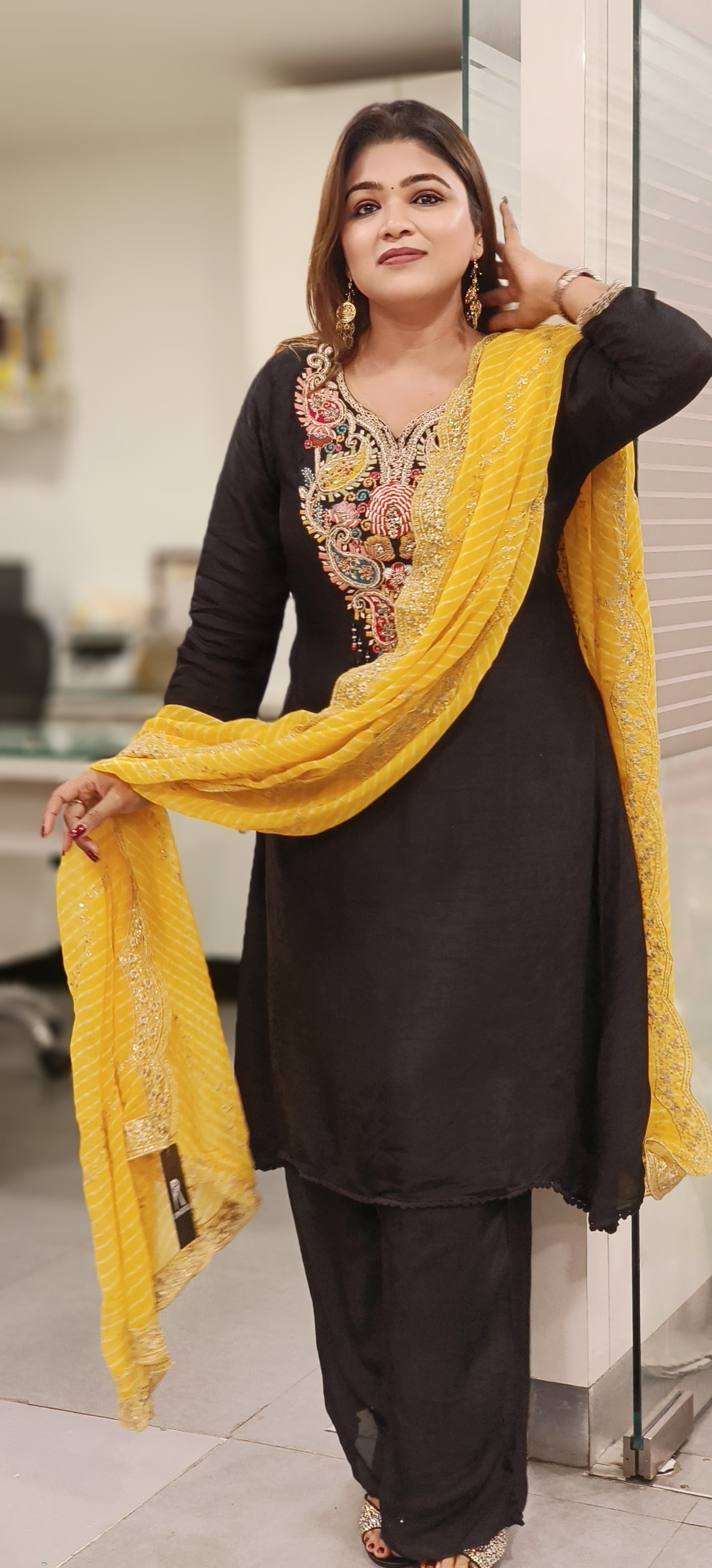 Georgette Printed Gotta Work Border Only Dupatta