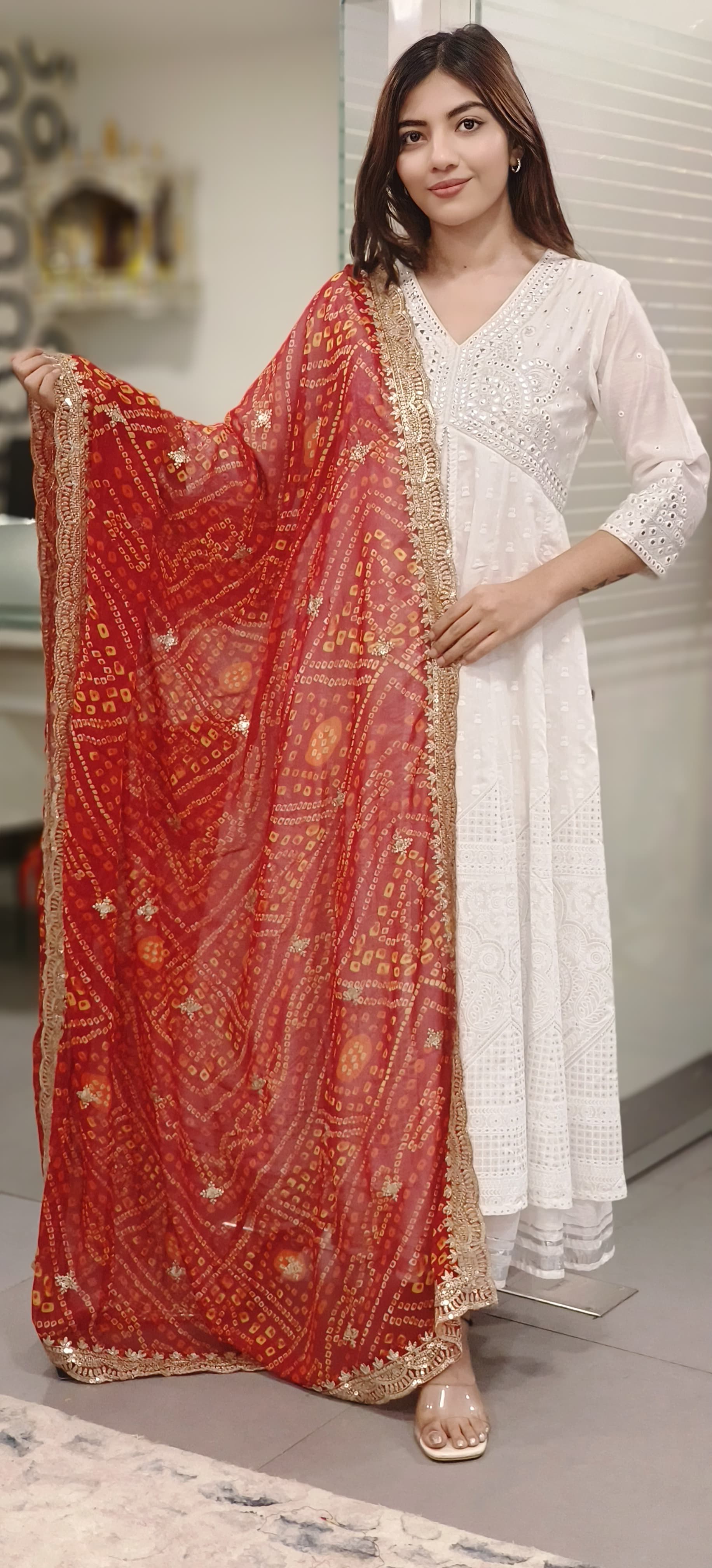 Georgette Printed Gotta Work Border Only Dupatta