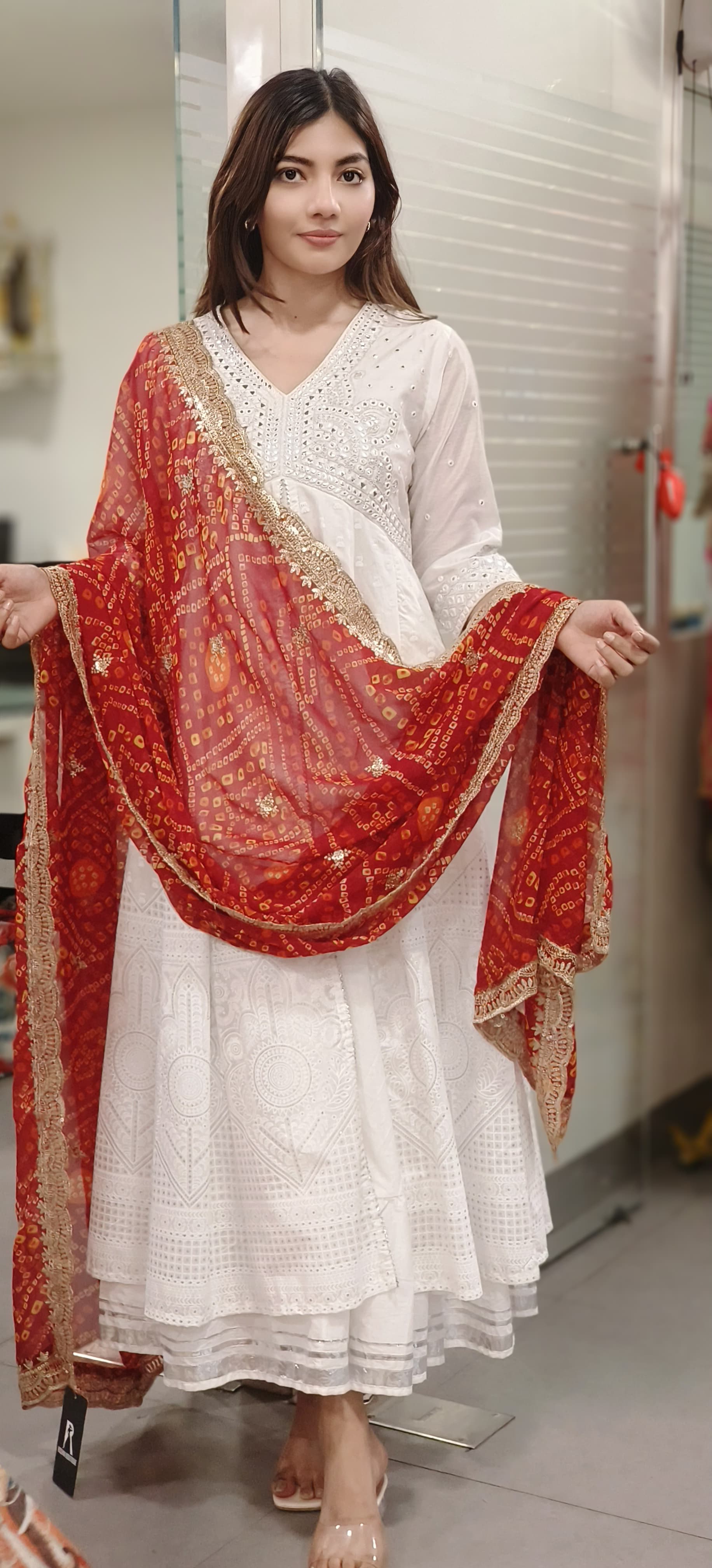 Georgette Printed Gotta Work Border Only Dupatta